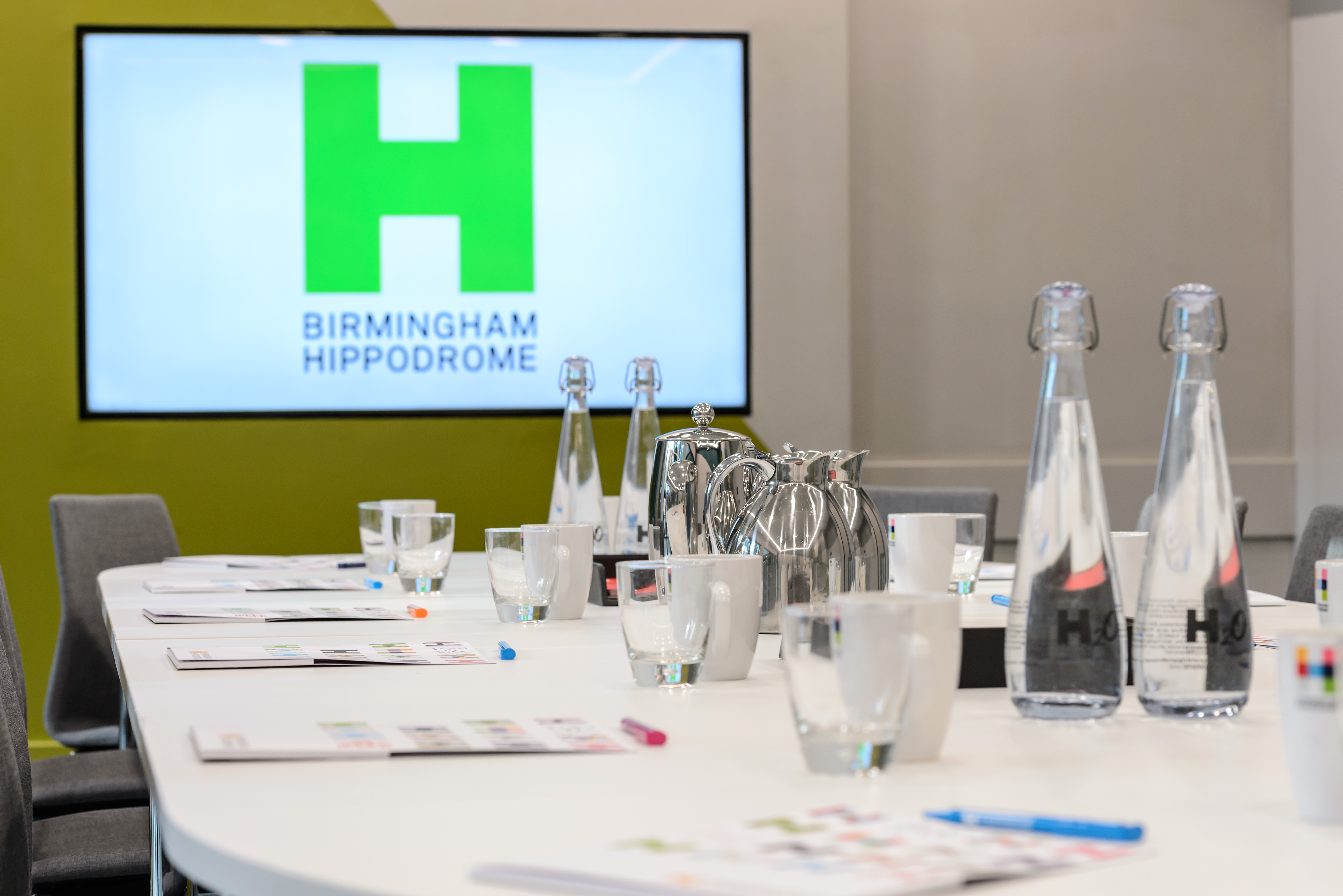 Modern meeting space at Birmingham Hippodrome for professional events and collaborations.