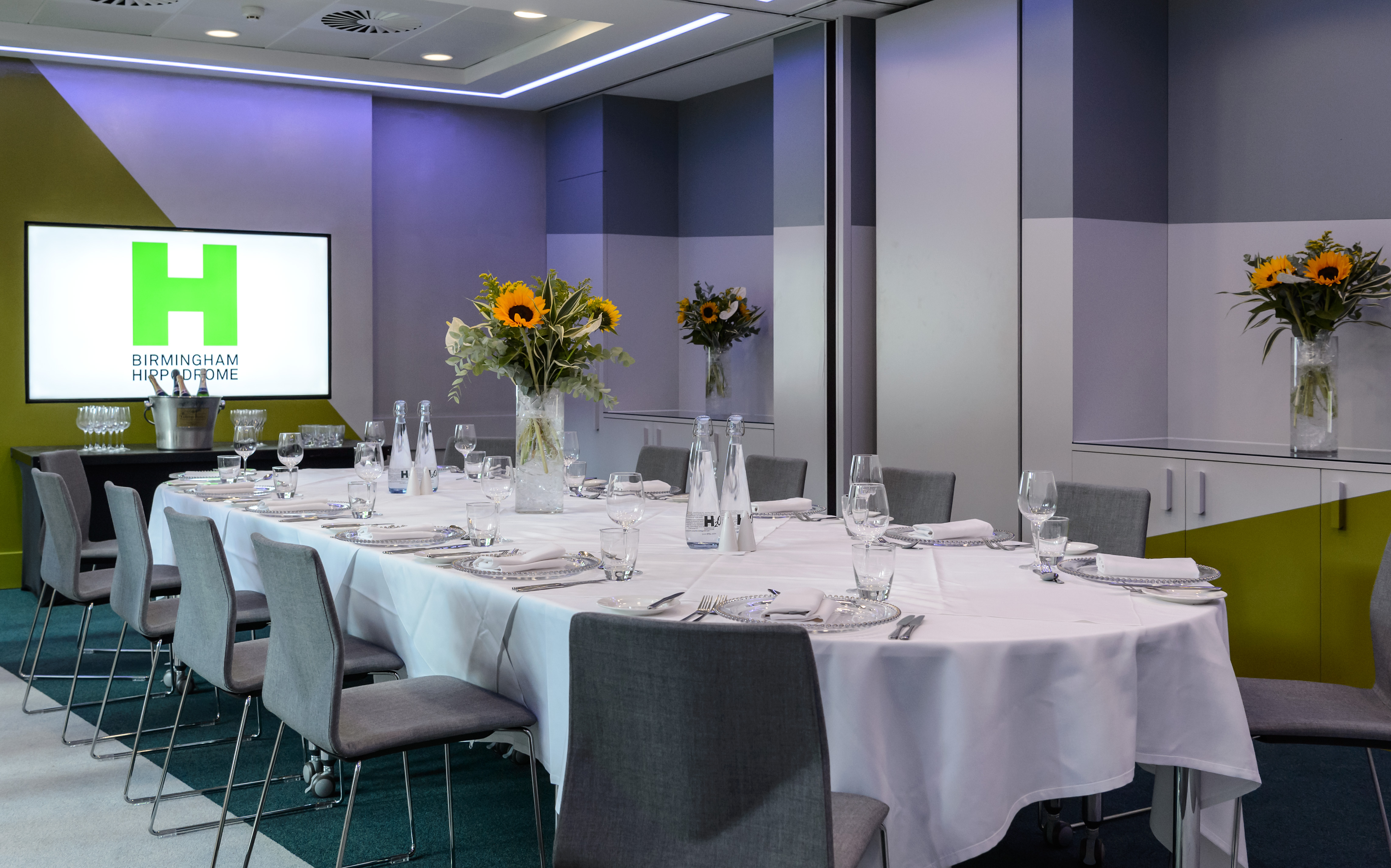 Gowling WLG Suite in Birmingham Hippodrome - modern meeting space for corporate events.