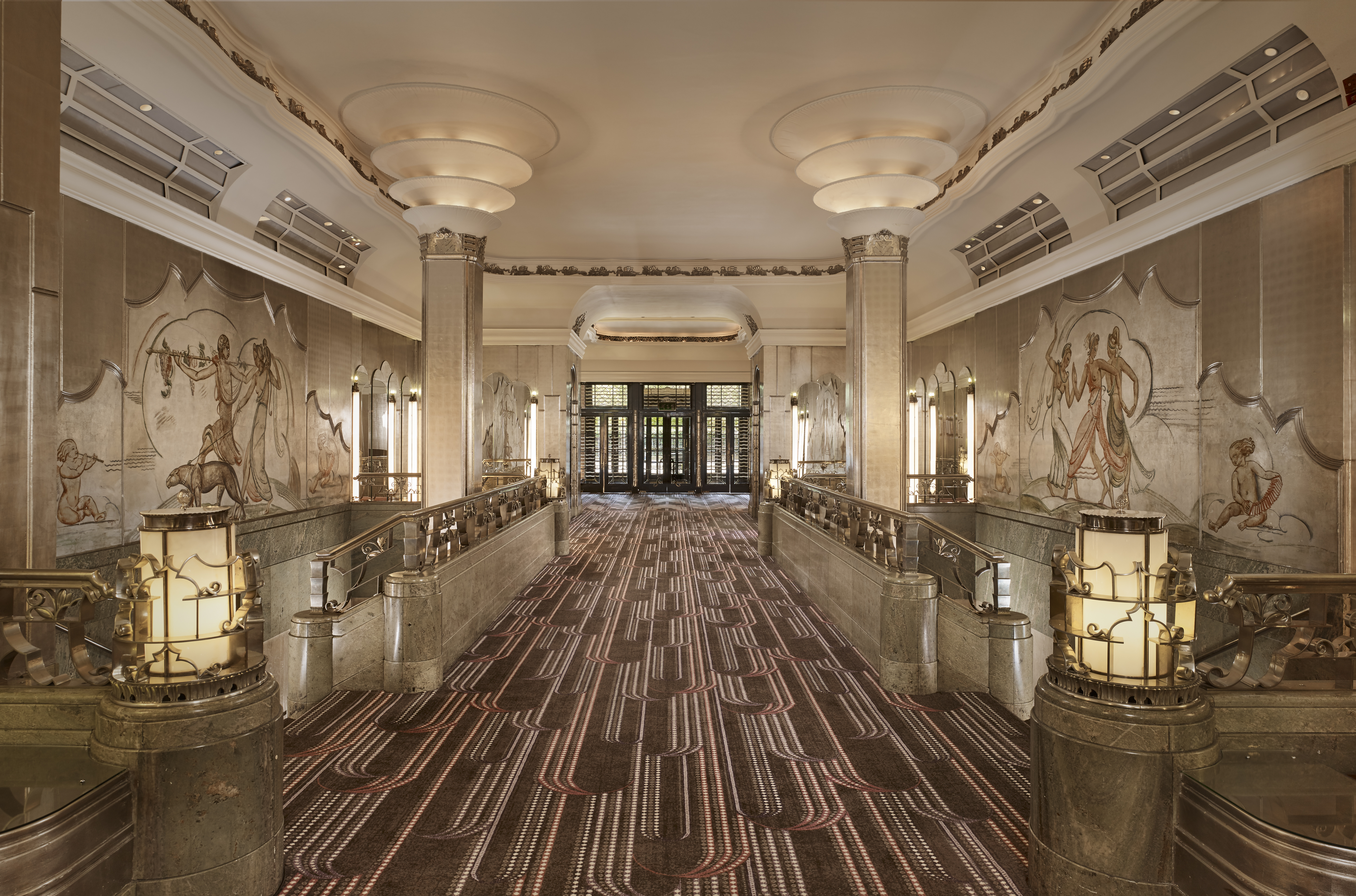 Elegant Art Deco ballroom at Sheraton Grand London for upscale events and receptions.