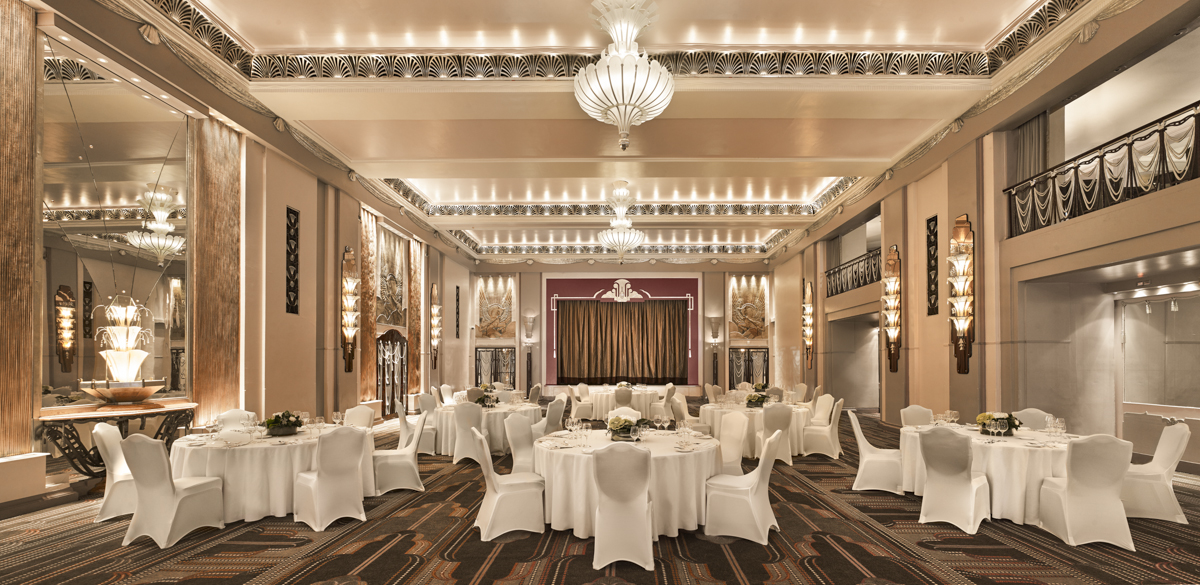 Elegant ballroom at Sheraton Grand London, ideal for formal events and celebrations.
