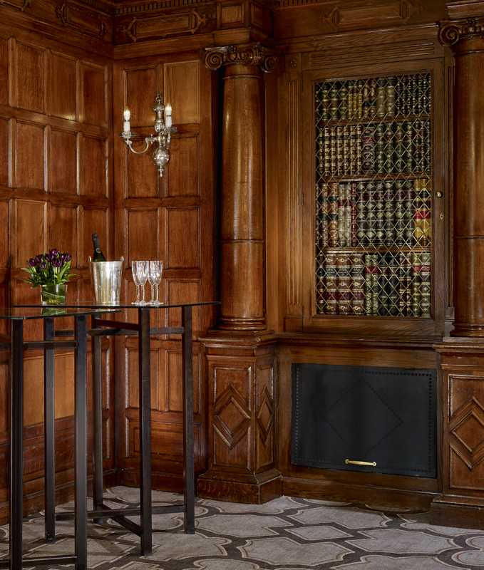 Elegant Oak Room at Sheraton Grand, featuring wooden paneling for upscale events.