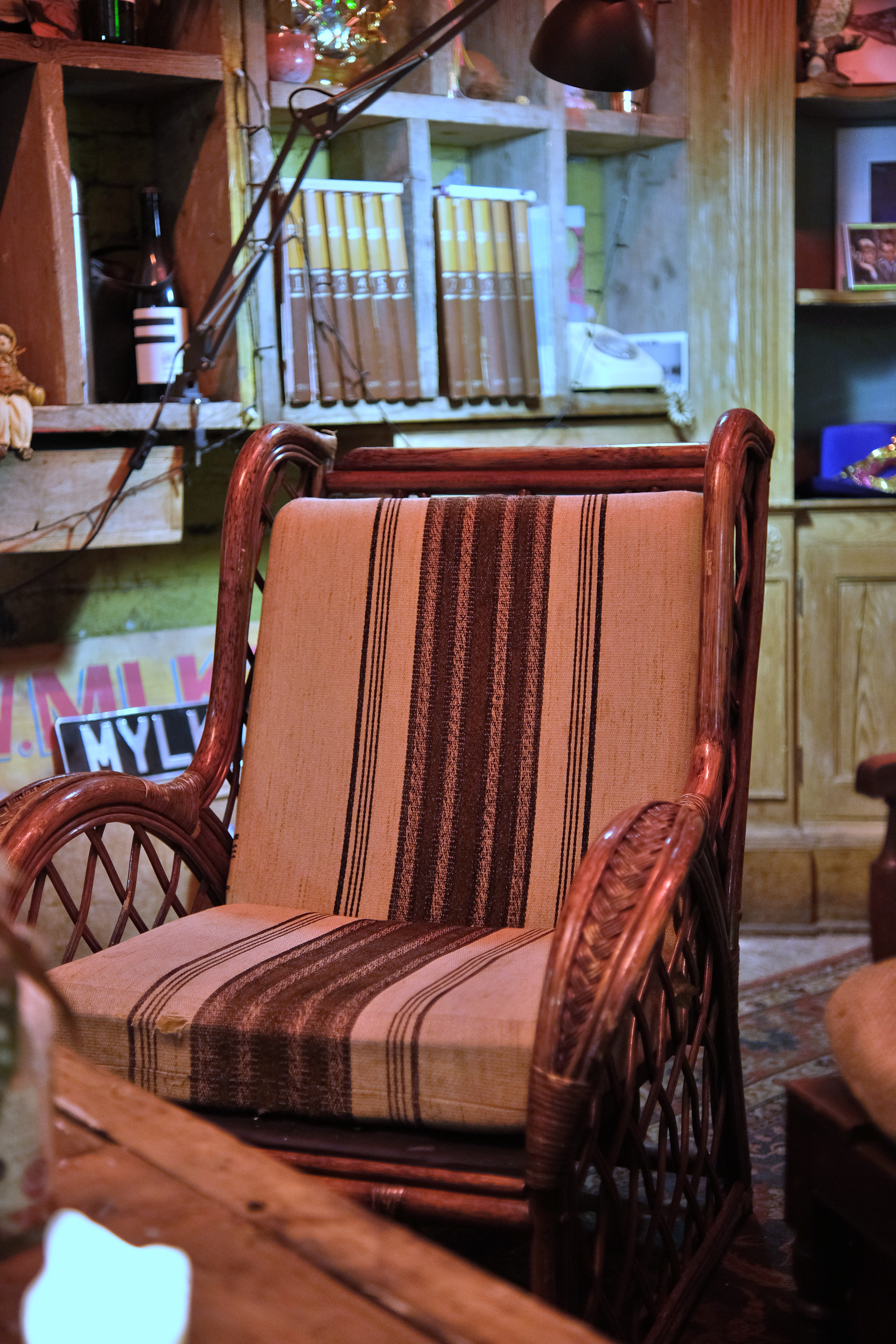 Cozy chair in Loveshack, perfect for informal events and networking sessions.