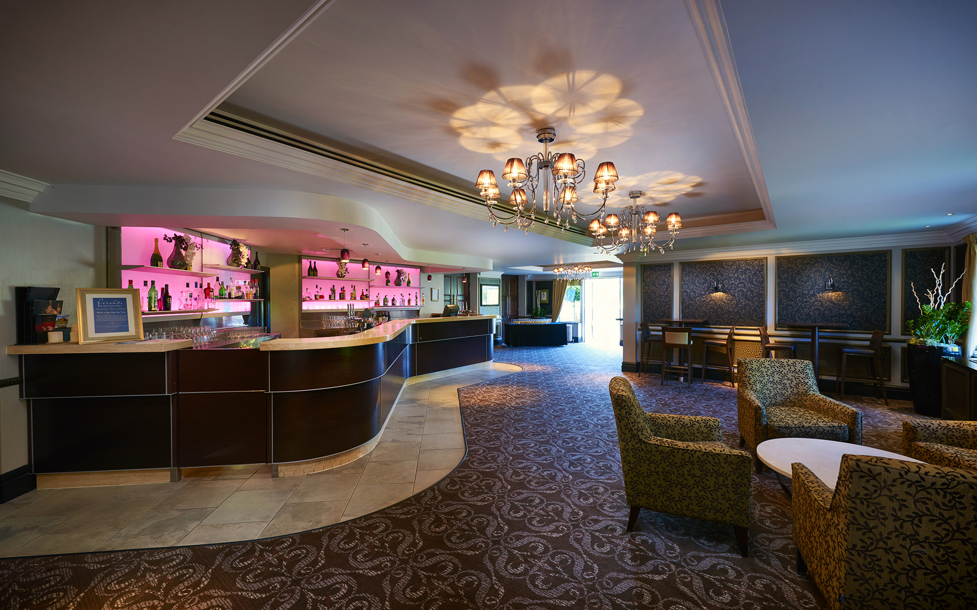 Rockliffe Suite at Rockliffe Hall: elegant event space for networking and cocktail receptions.