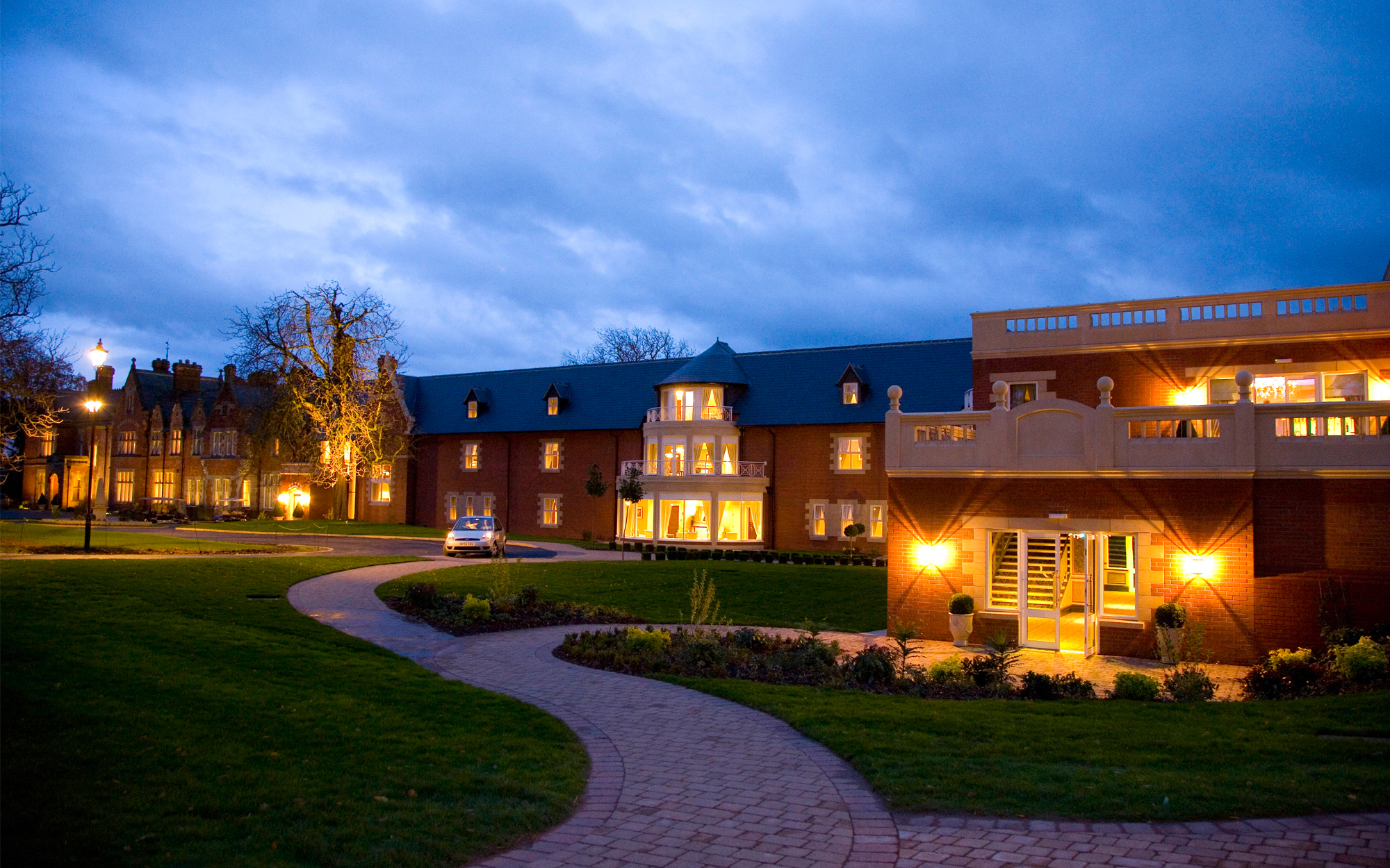Rockliffe Suite at twilight, elegant venue for weddings and corporate events.