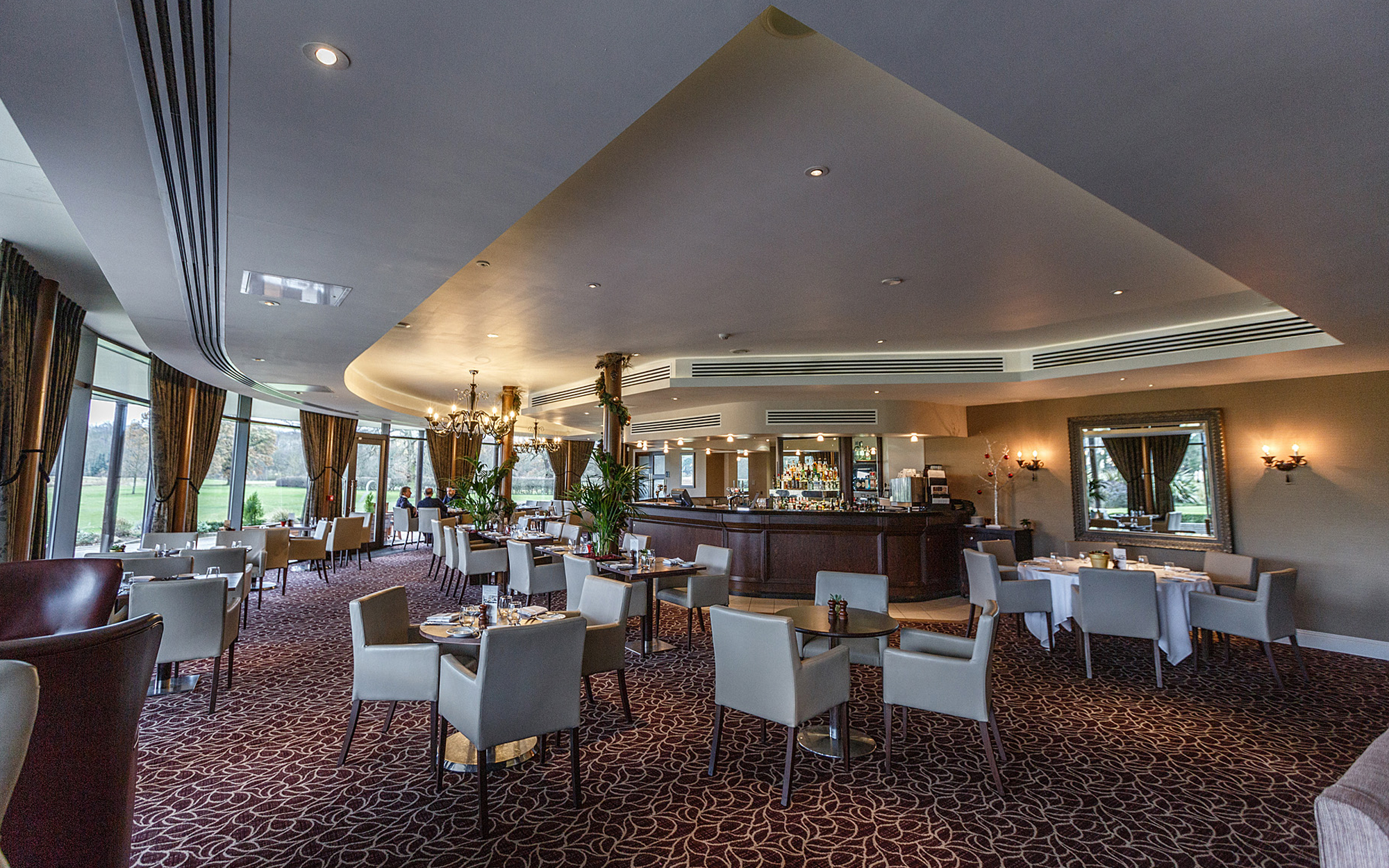 Grassholme Suite at Rockliffe Hall, elegant dining space for corporate events and meetings.