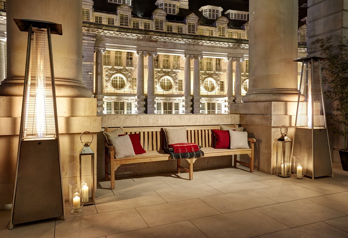 Pompadour Ballroom outdoor lounge, elegant design for networking events and cocktail receptions.