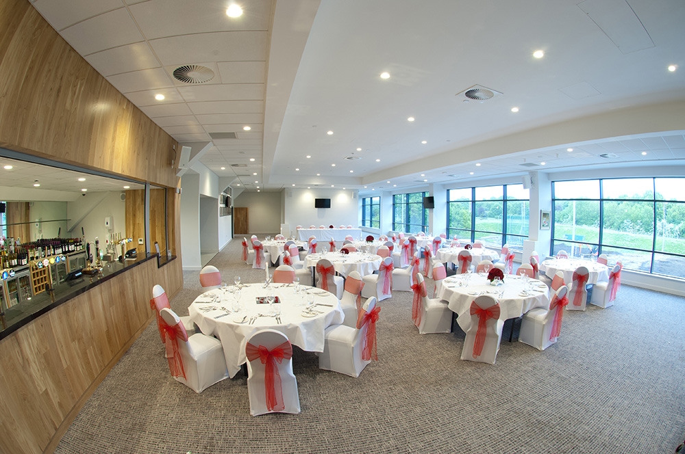 Elegant event space at The Hundred Club, StoneX Stadium, perfect for weddings and corporate gatherings.