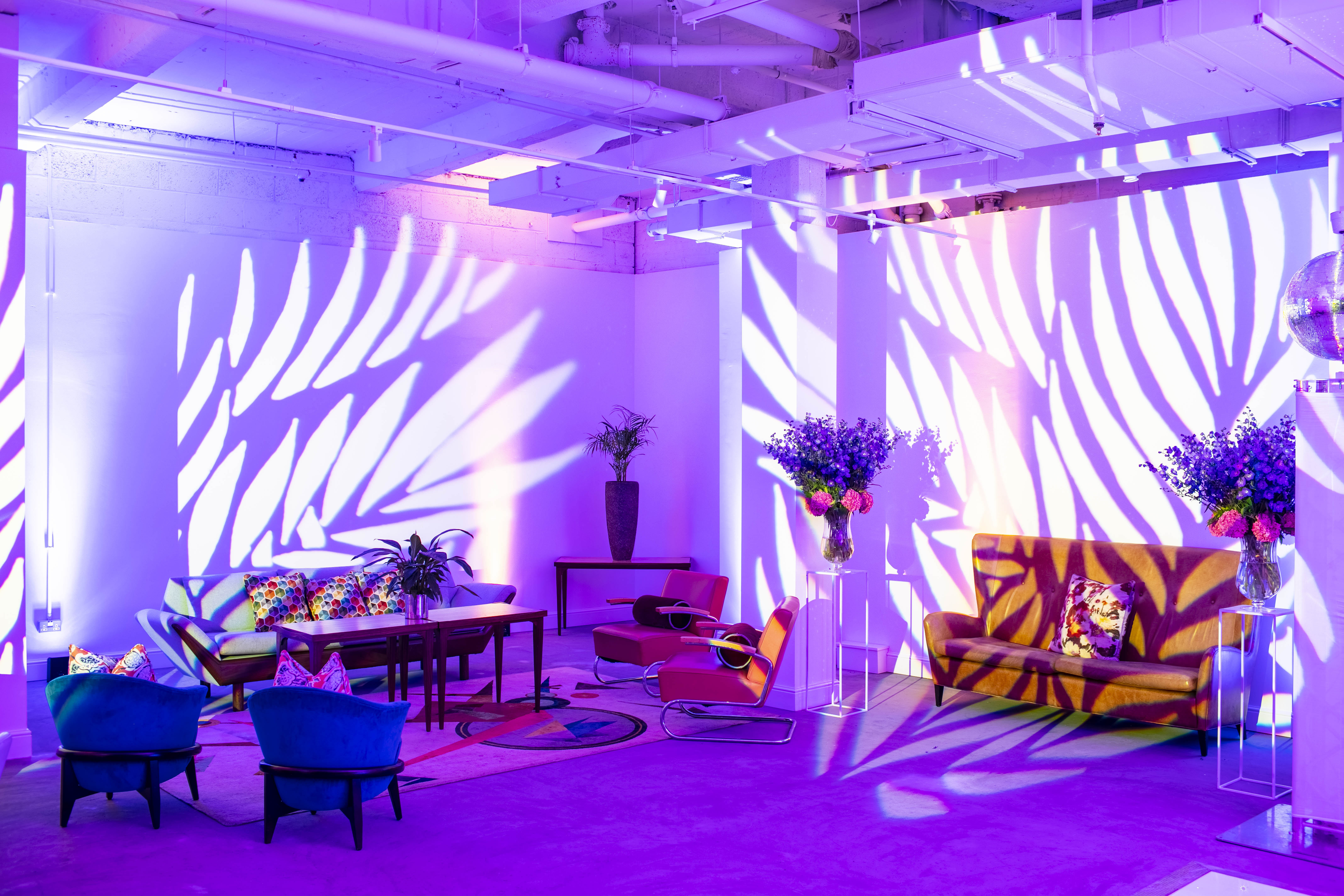 Vibrant Campbell Room at Bluebird Chelsea, perfect for creative networking events.