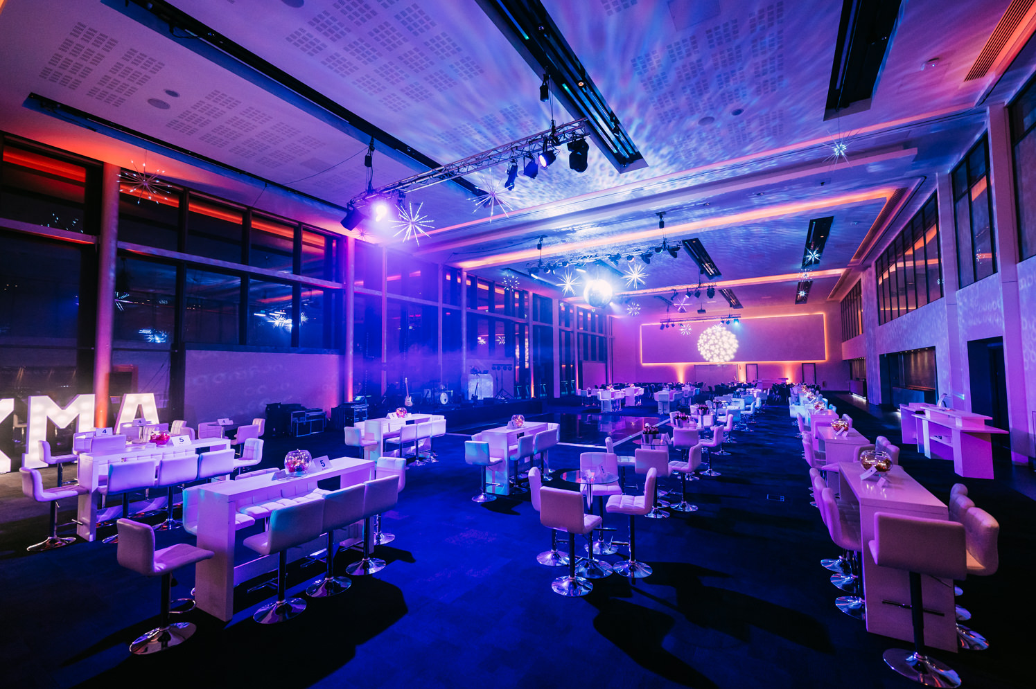 Sophisticated event space at The Point, Emirates Old Trafford, ideal for networking and presentations.