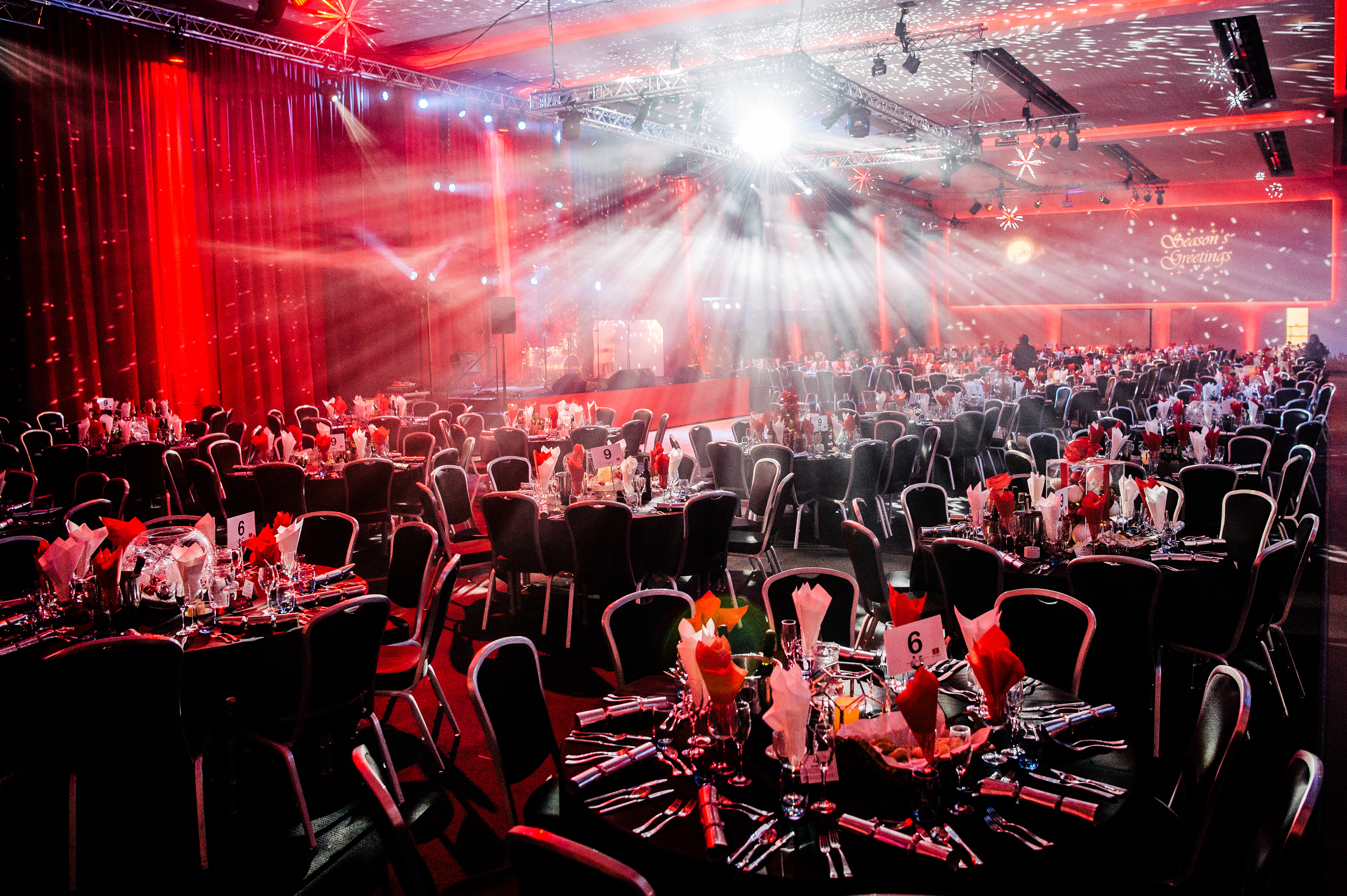 Elegant banquet hall at The Point, Emirates Old Trafford for gala and corporate events.
