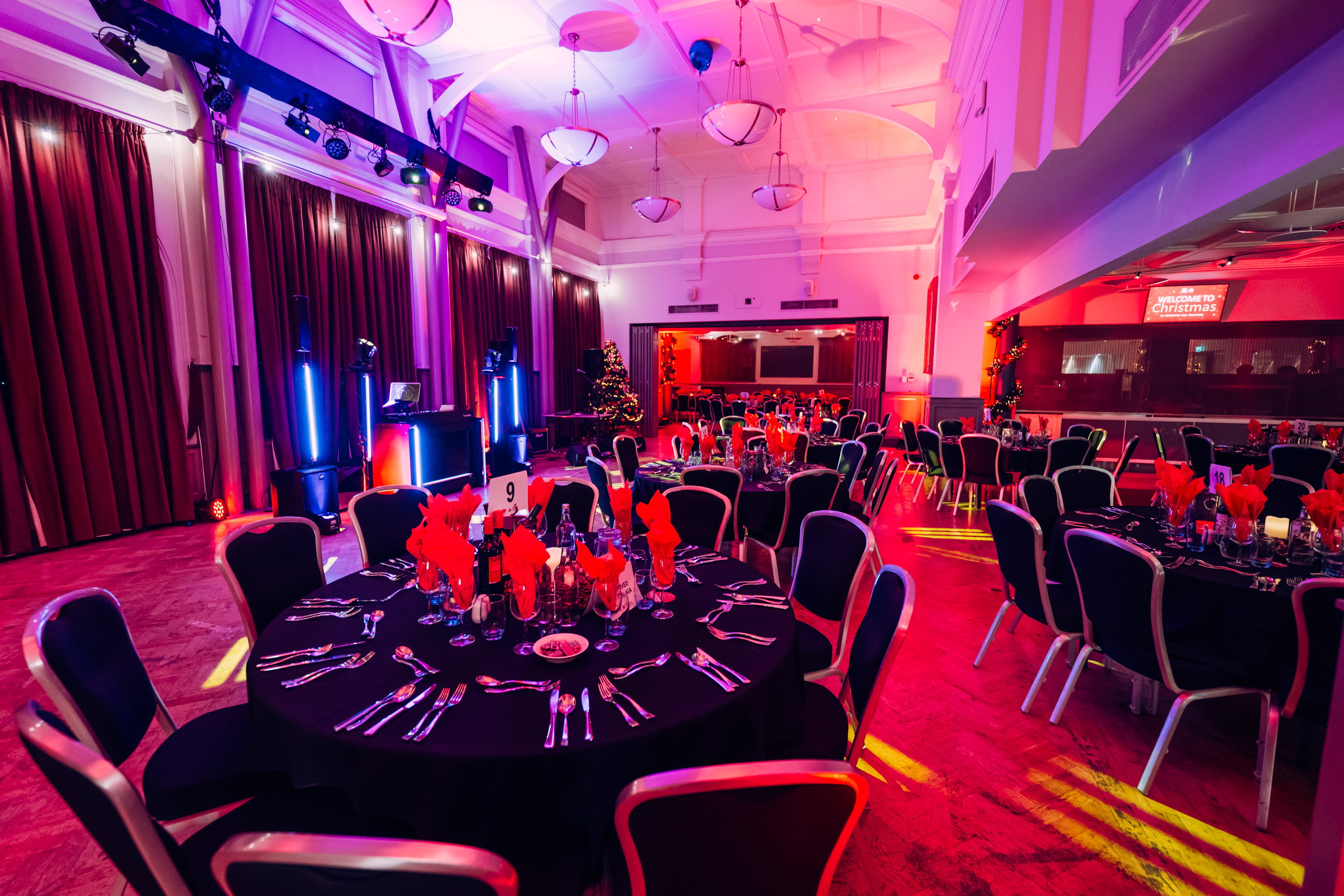 Elegant Members Suite at Emirates Old Trafford for gala or corporate dinner events.