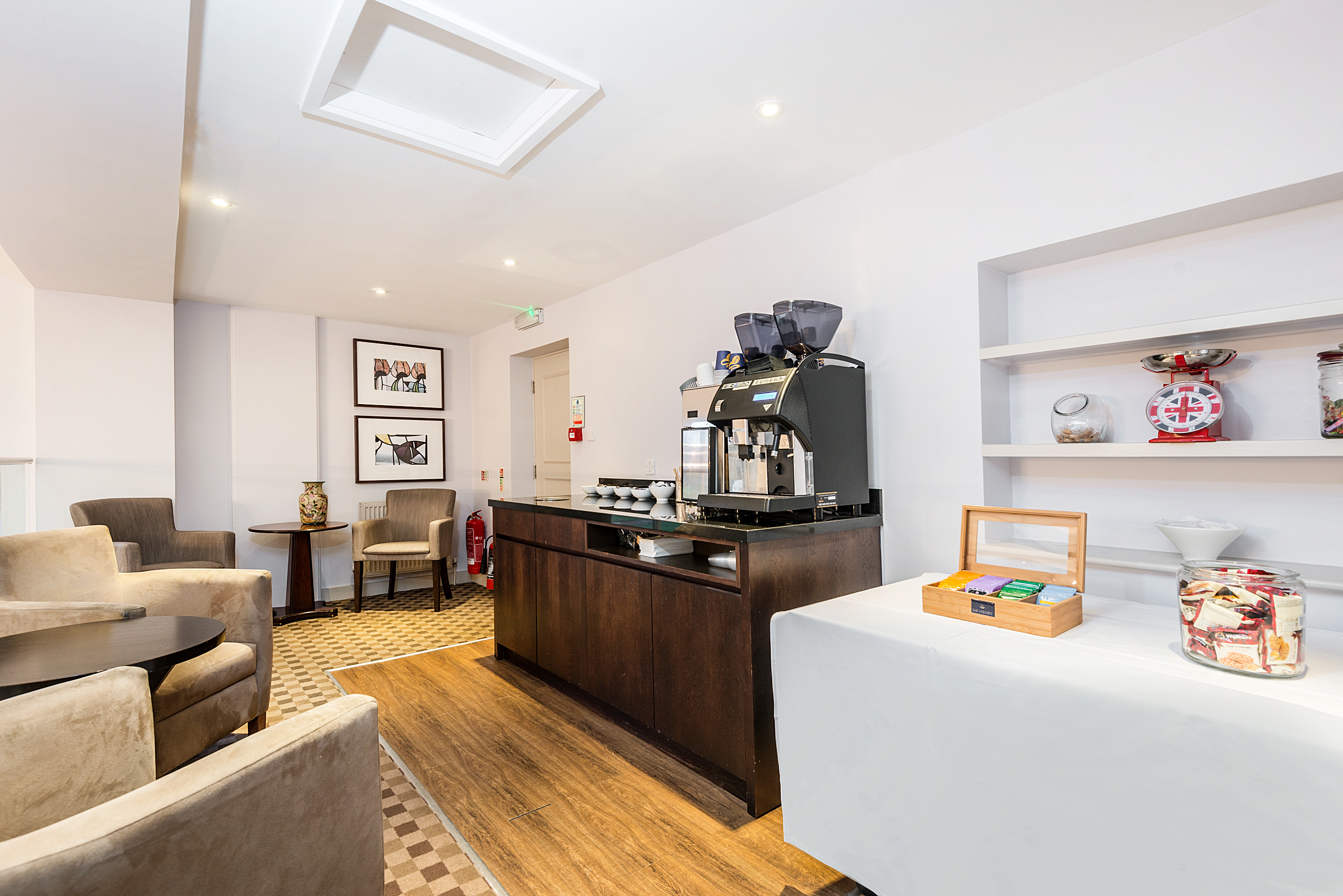 Coffee station in The Court, New Place Hotel - ideal for networking breaks and meetings.