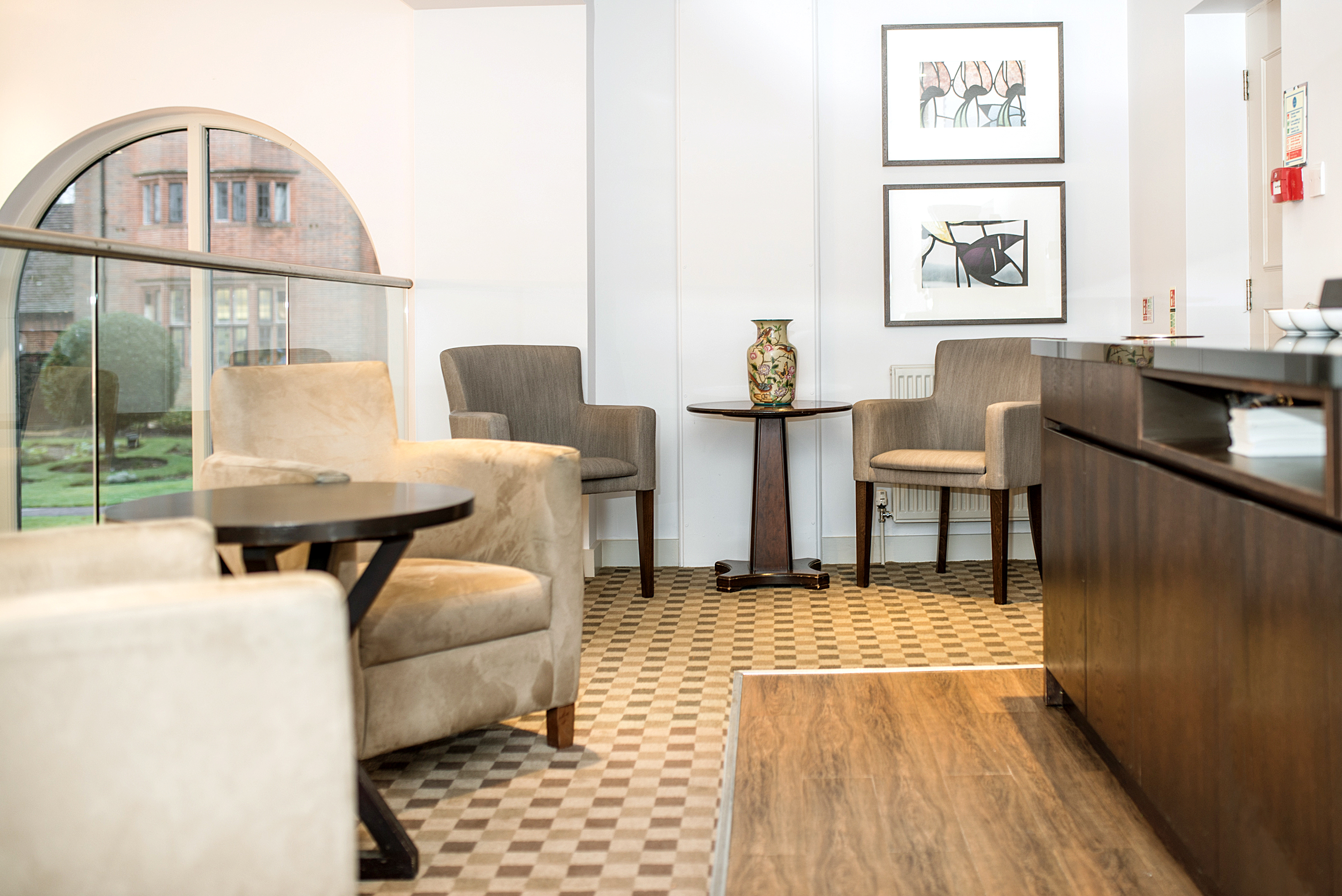 Meeting space at New Place Hotel, Hampshire with stylish seating for networking events.