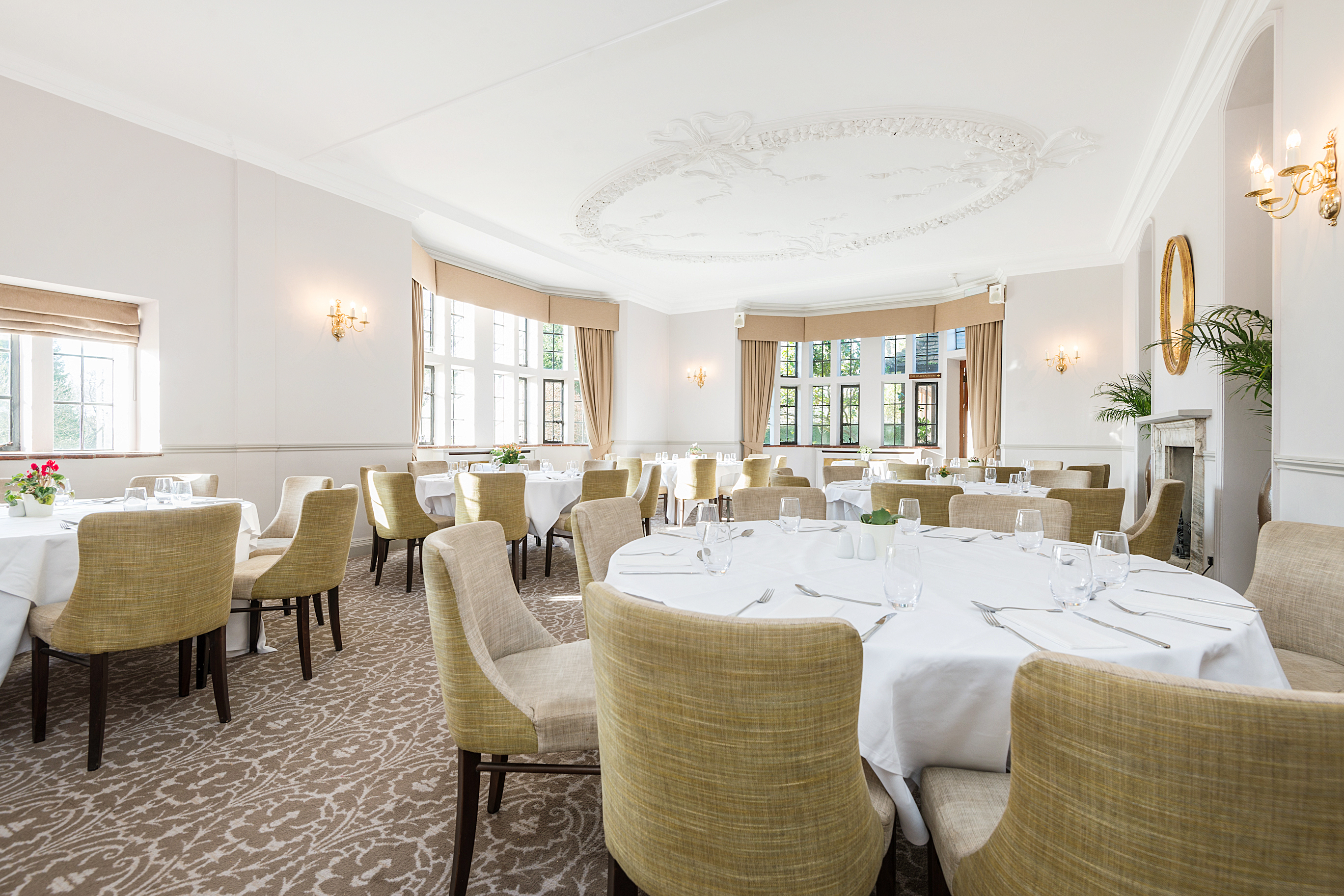 Elegant dining room at New Place Hotel, perfect for corporate meetings and events.