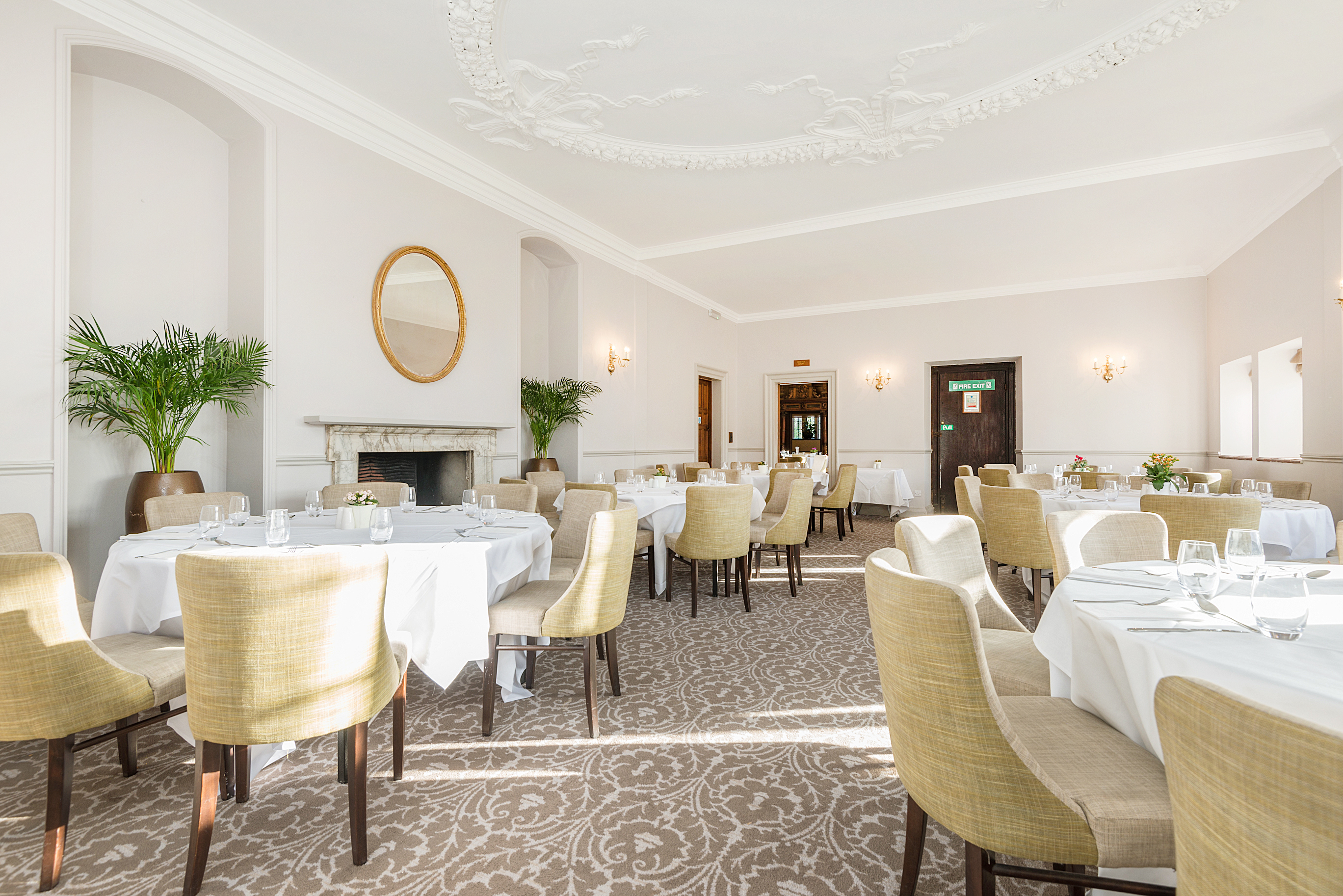 Elegant dining room at New Place Hotel, perfect for corporate events and gatherings.