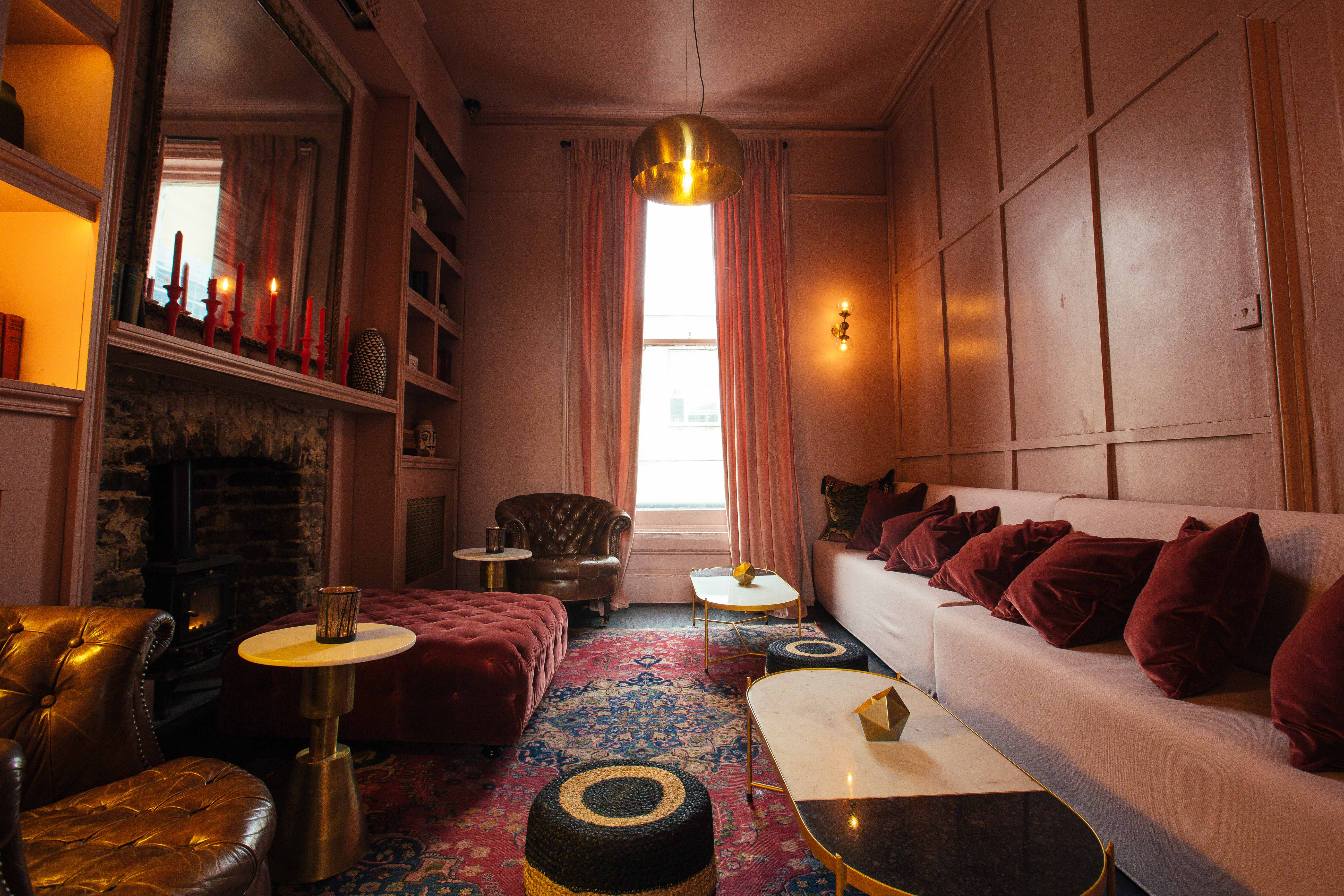 Stylish lounge at Ground Floor Restaurant, ideal for networking events and meetings.