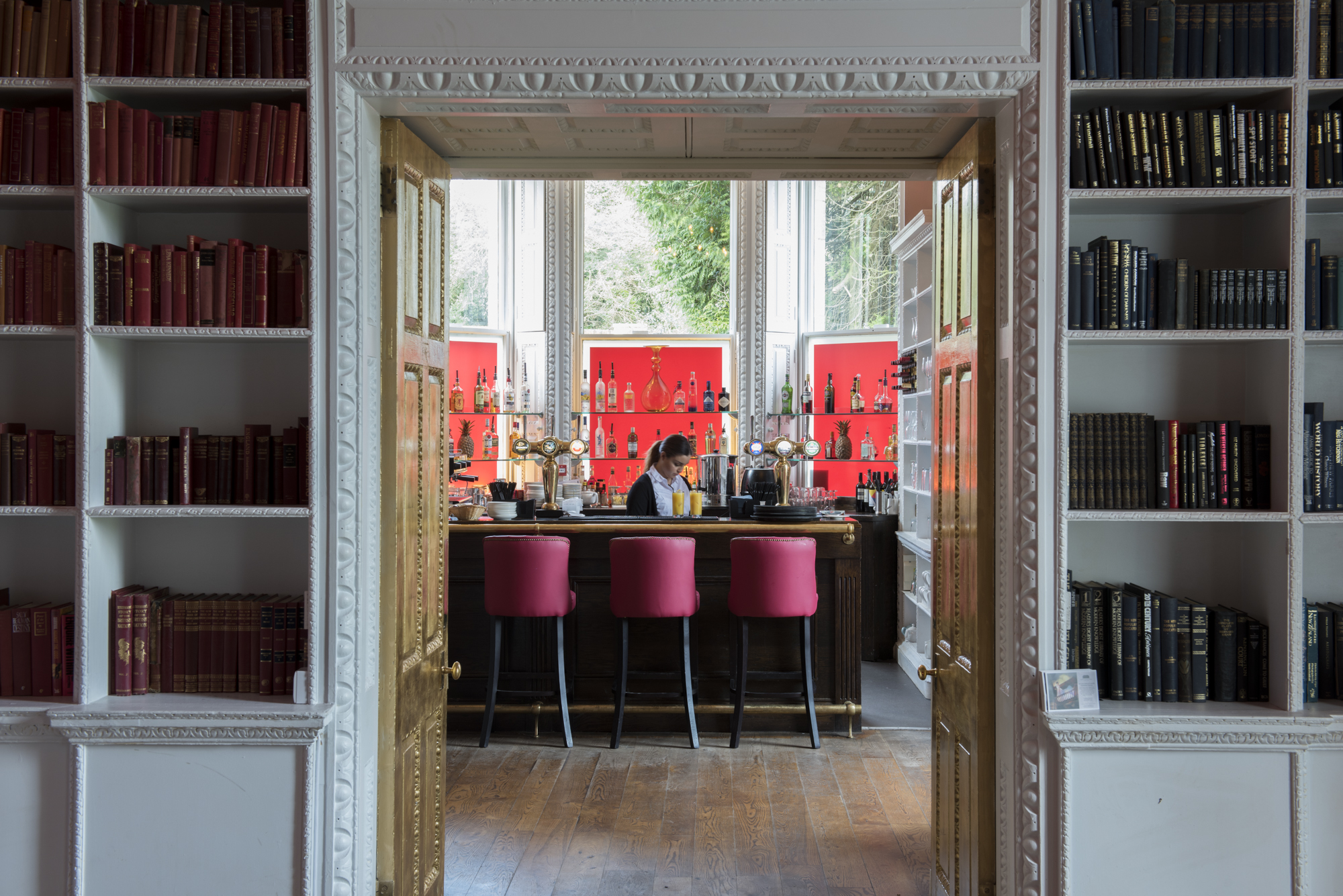 Stylish bar area in Proud Country House, perfect for cocktail receptions and gatherings.
