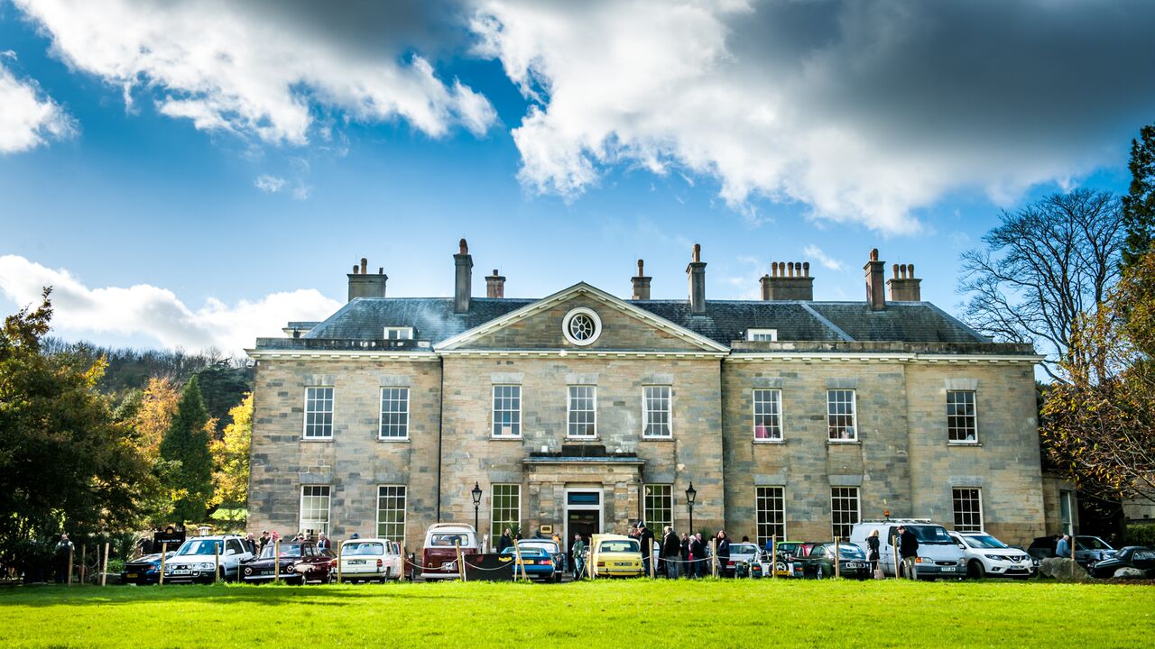 Historic Proud Country House garden and marquee, ideal for corporate events and weddings.