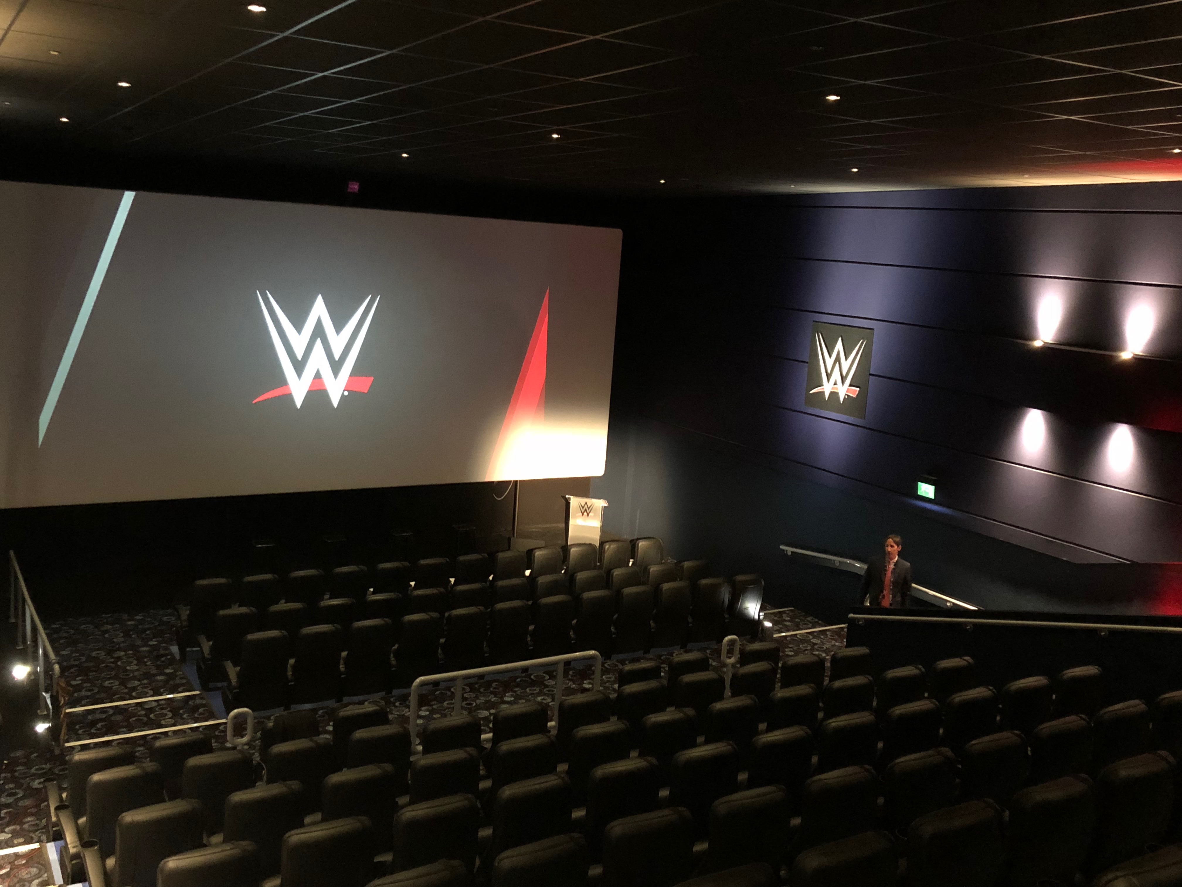 Modern auditorium with tiered seating for corporate events at Cineworld O2 Greenwich.