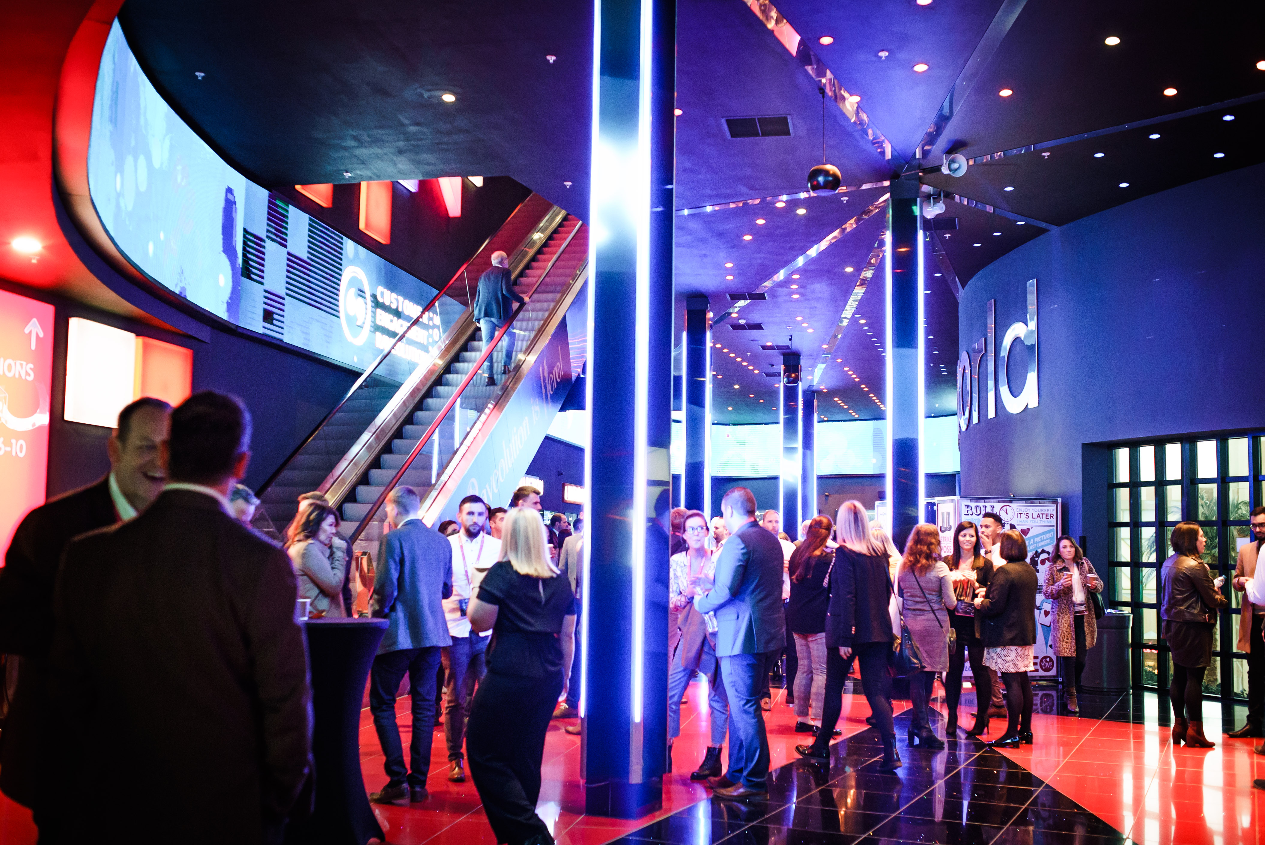 Superscreen at Cineworld O2 Greenwich, vibrant event space for conferences and receptions.
