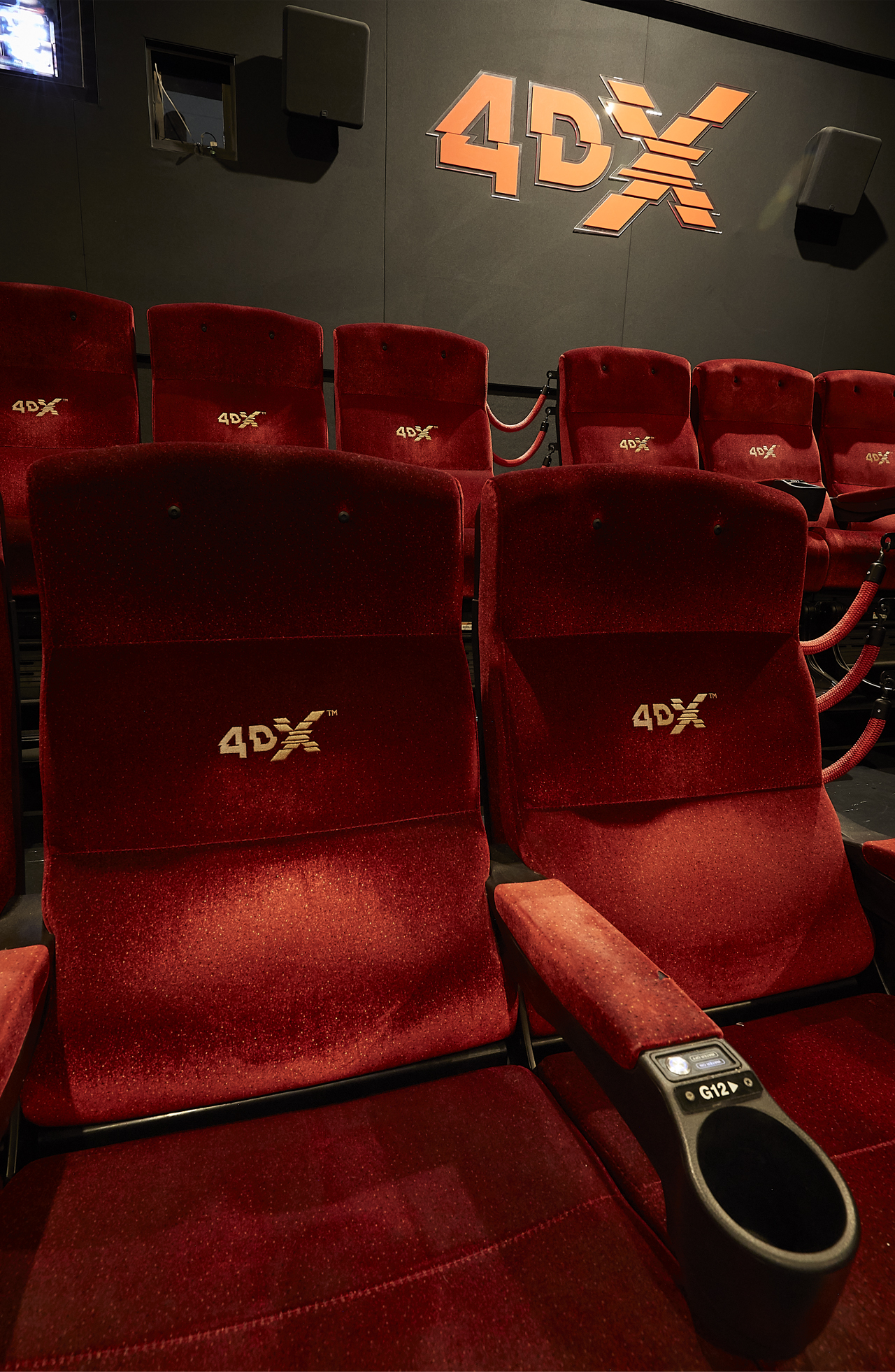 4DX theater seats in Cineworld Birmingham for immersive presentations and events.