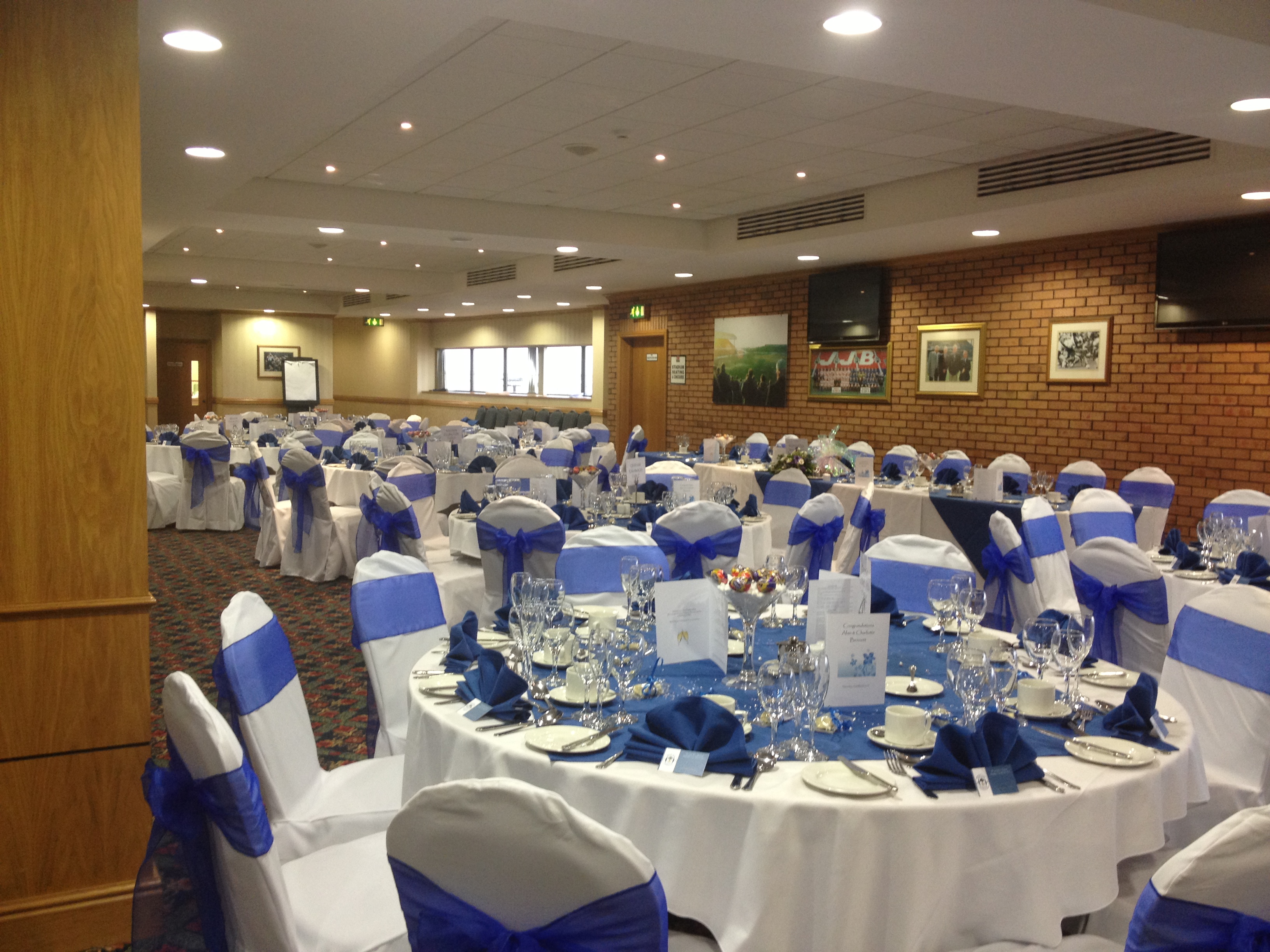 Elegant banquet setup at Springfield Lounge, DW Stadium for corporate events.