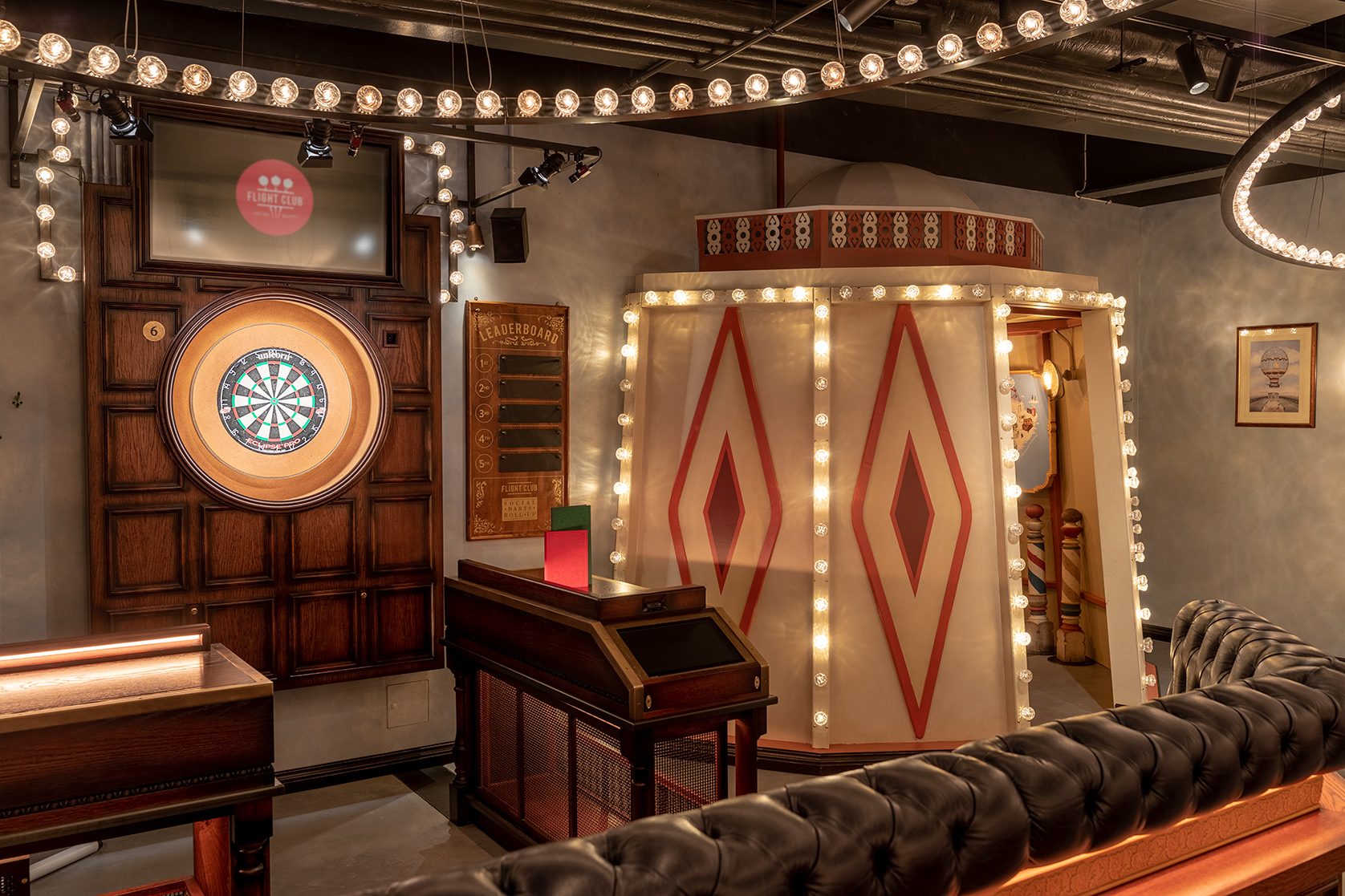 Whole Venue at Flight Club Victoria with vintage decor, ideal for networking events.