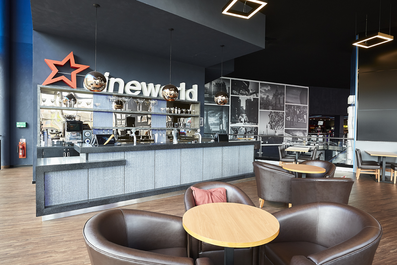 Cineworld Birmingham venue with sleek bar, ideal for networking events and meetings.