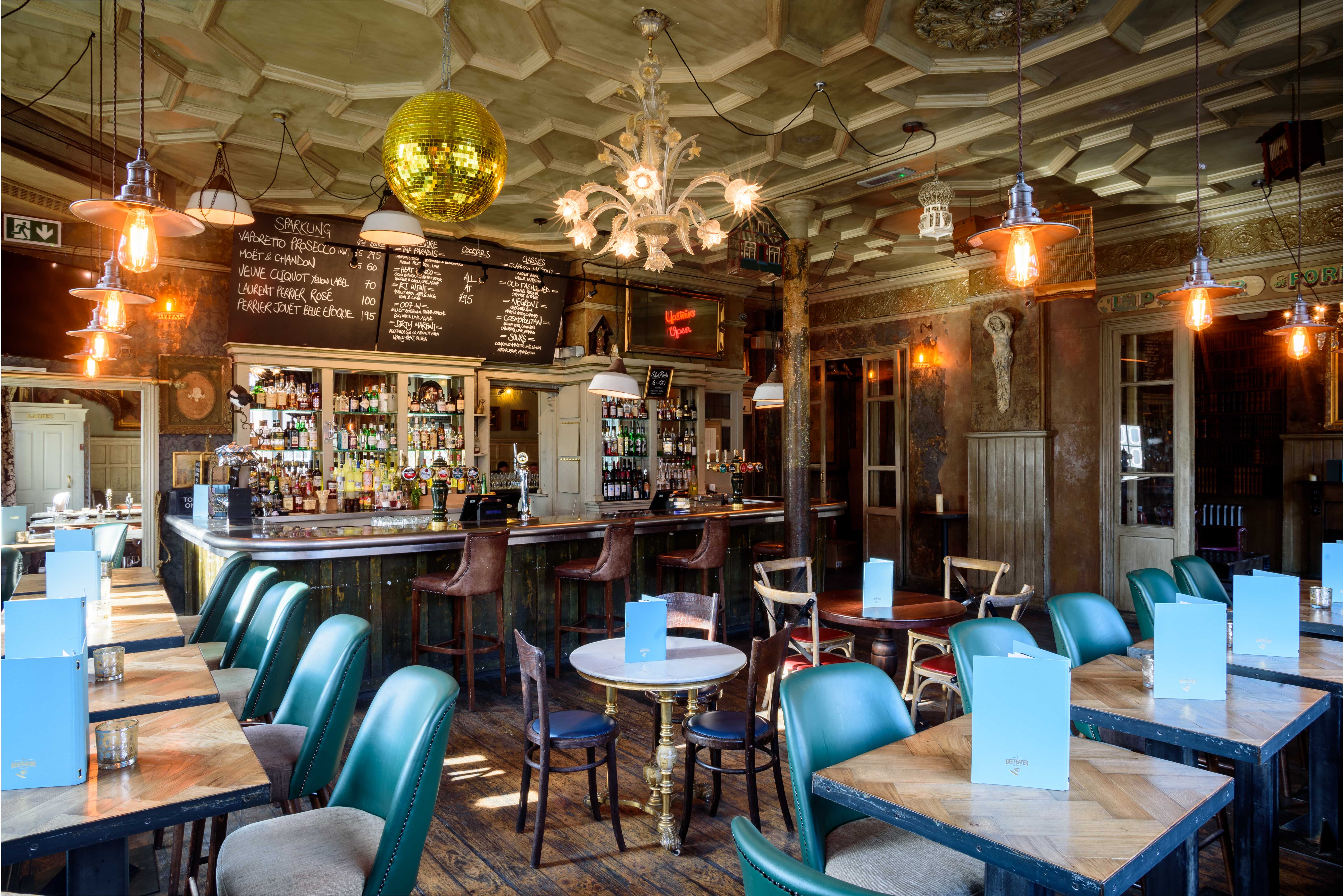 Stylish venue with warm lighting, ideal for intimate gatherings and casual meetings.