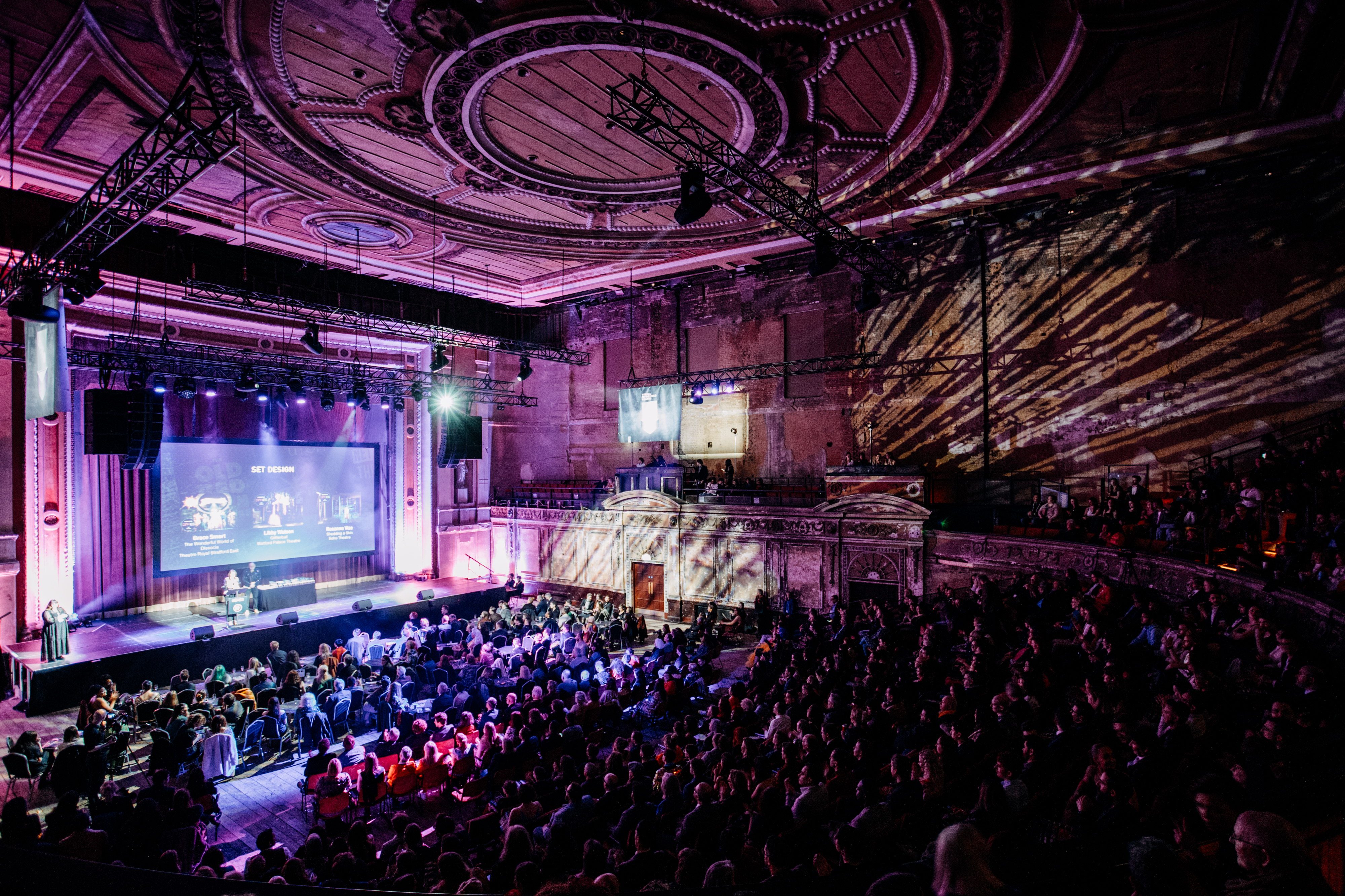 Victorian Theatre at Alexandra Palace with engaged audience during a vibrant event.