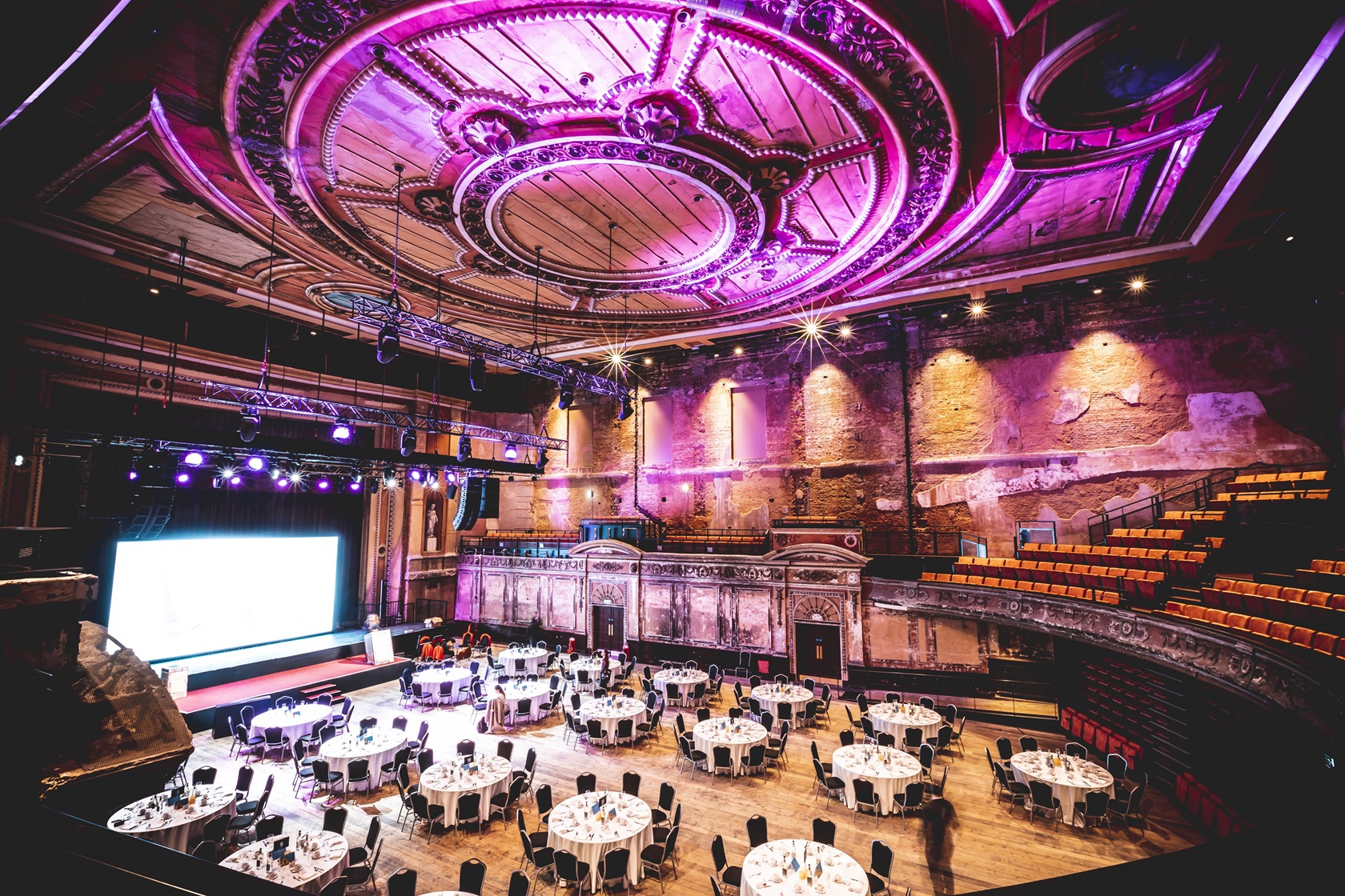 Victorian Theatre at Alexandra Palace, elegant event space for conferences and gala dinners.