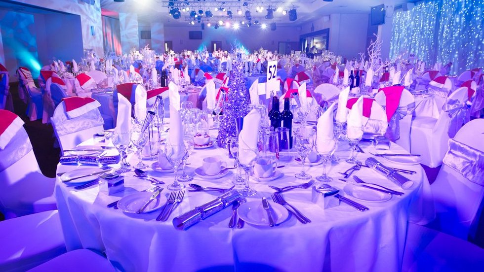 Premiership Suite banquet hall at Leicester Tigers Stadium, ideal for corporate events and parties.