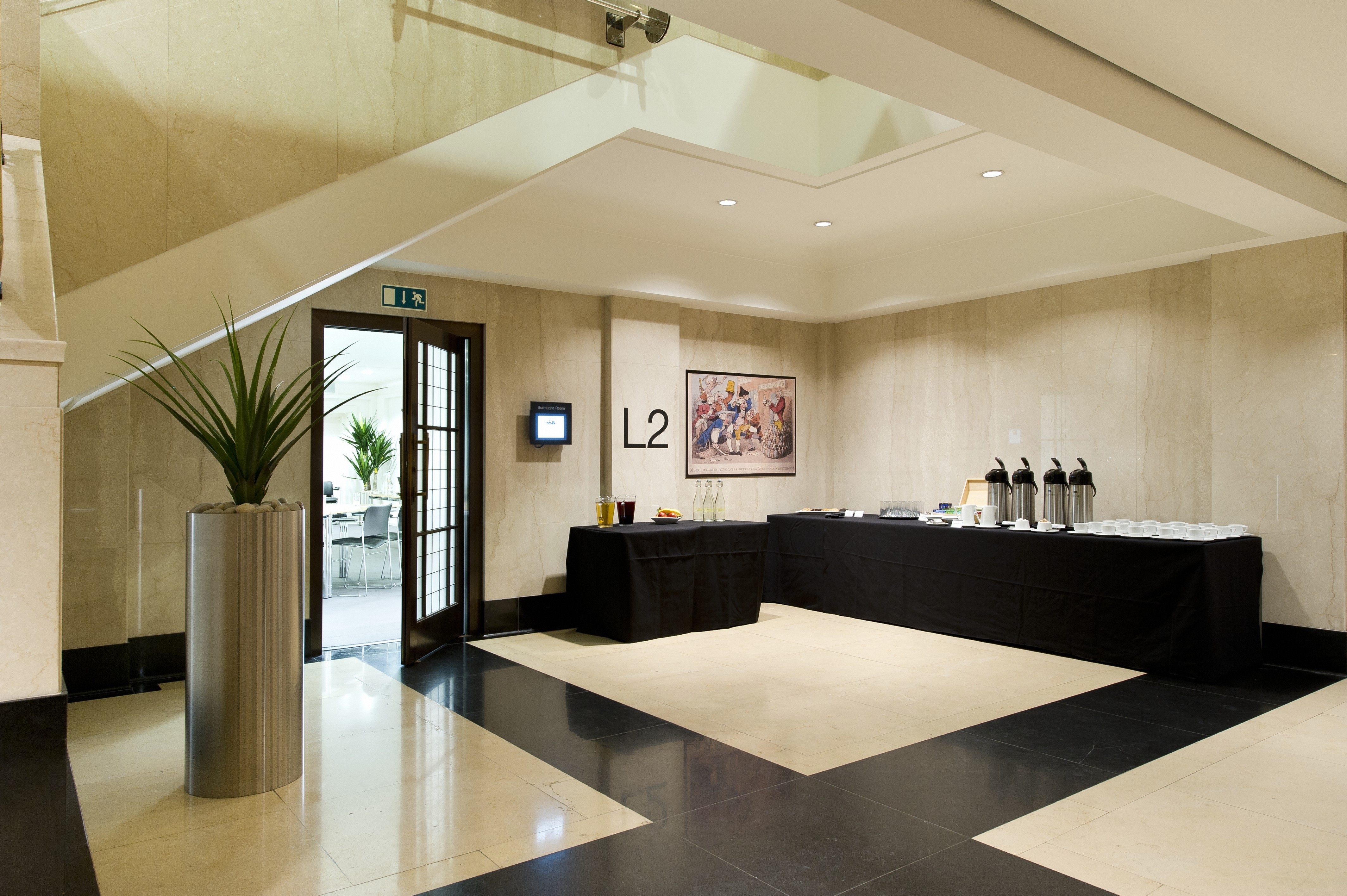Burroughs Room at Wellcome Collection: modern meeting space with refreshments for events.