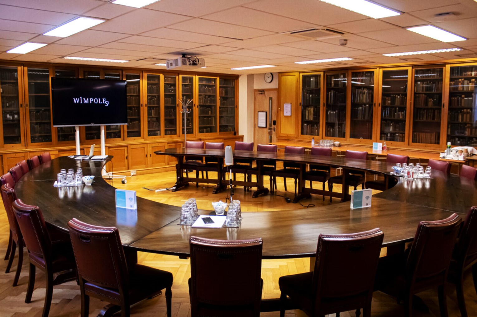 Marcus Beck Library meeting room with oval table, ideal for collaborative events.
