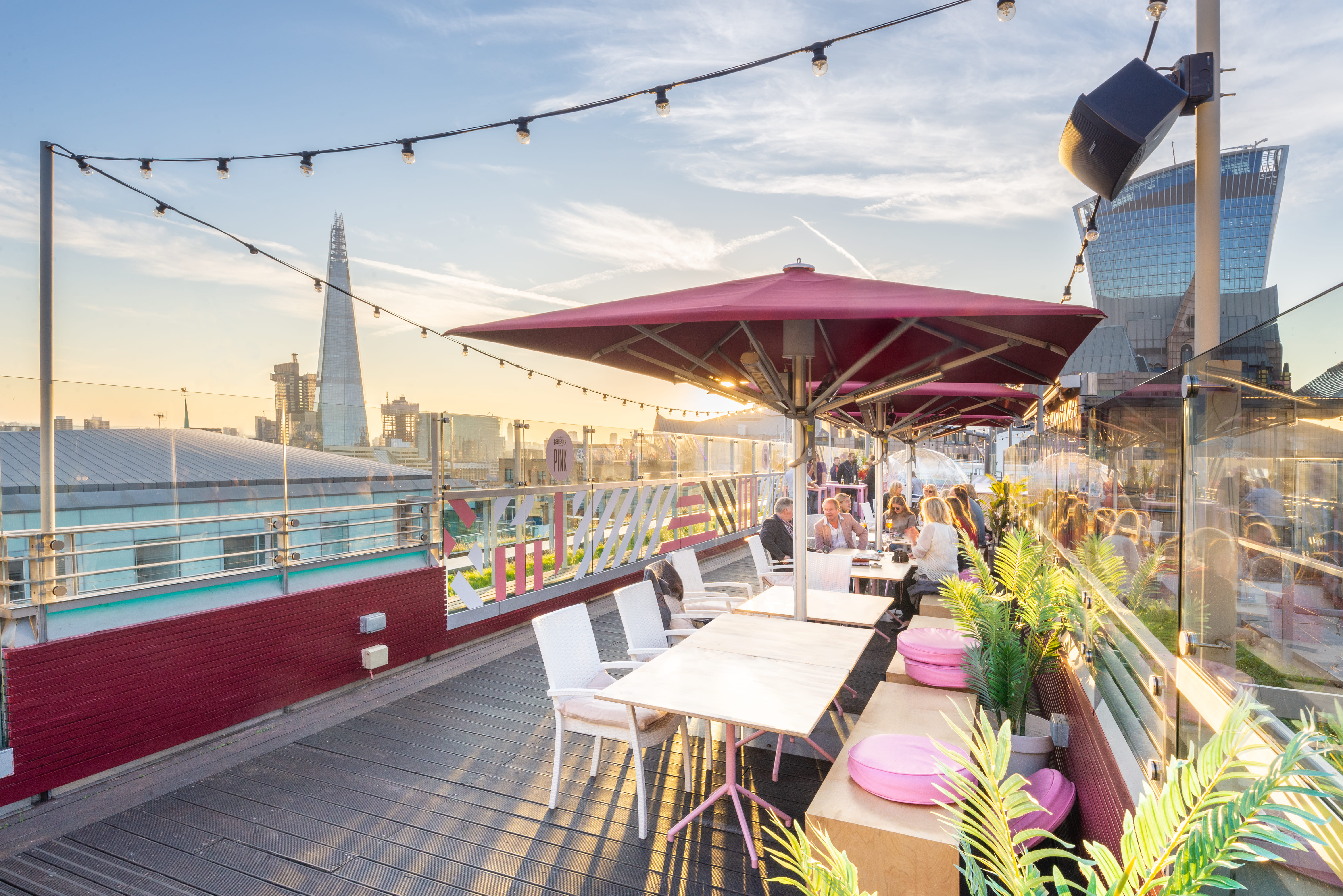Vibrant rooftop venue at DoubleTree London, ideal for events with city skyline backdrop.