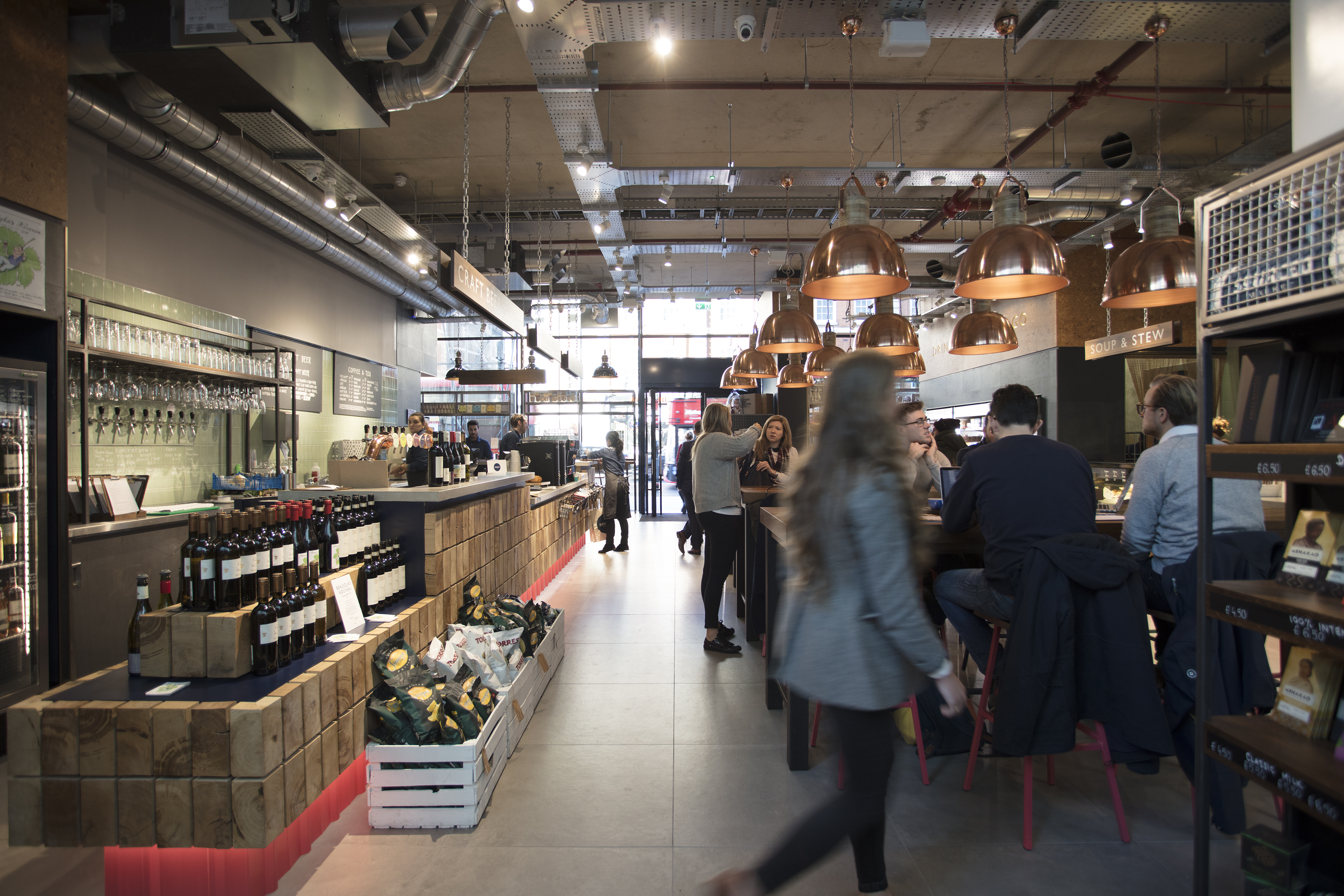 Modern venue at Sourced Market Victoria, ideal for networking events and casual meetings.