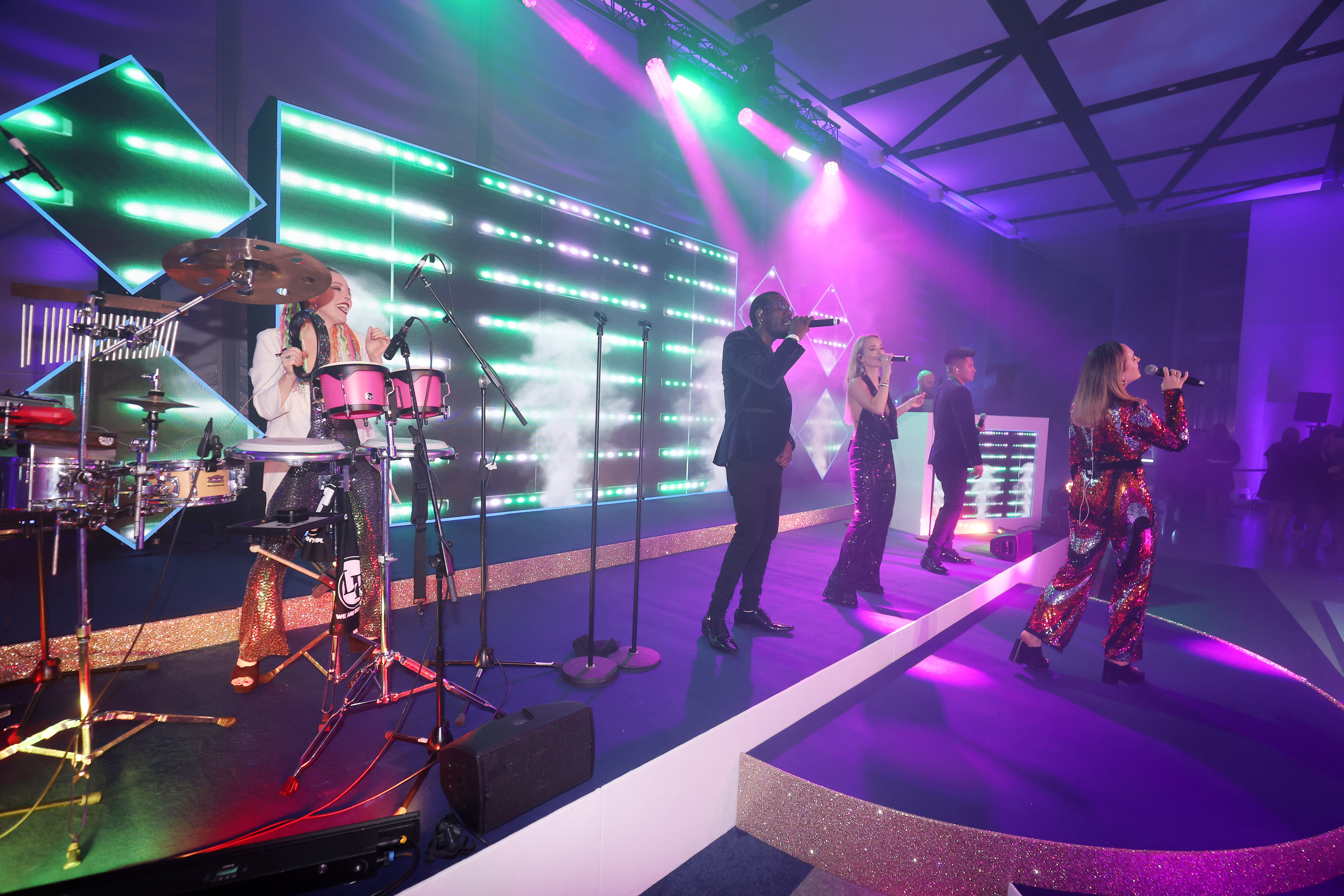 Live performance setup at Tottenham Hotspur Stadium for corporate events and galas.