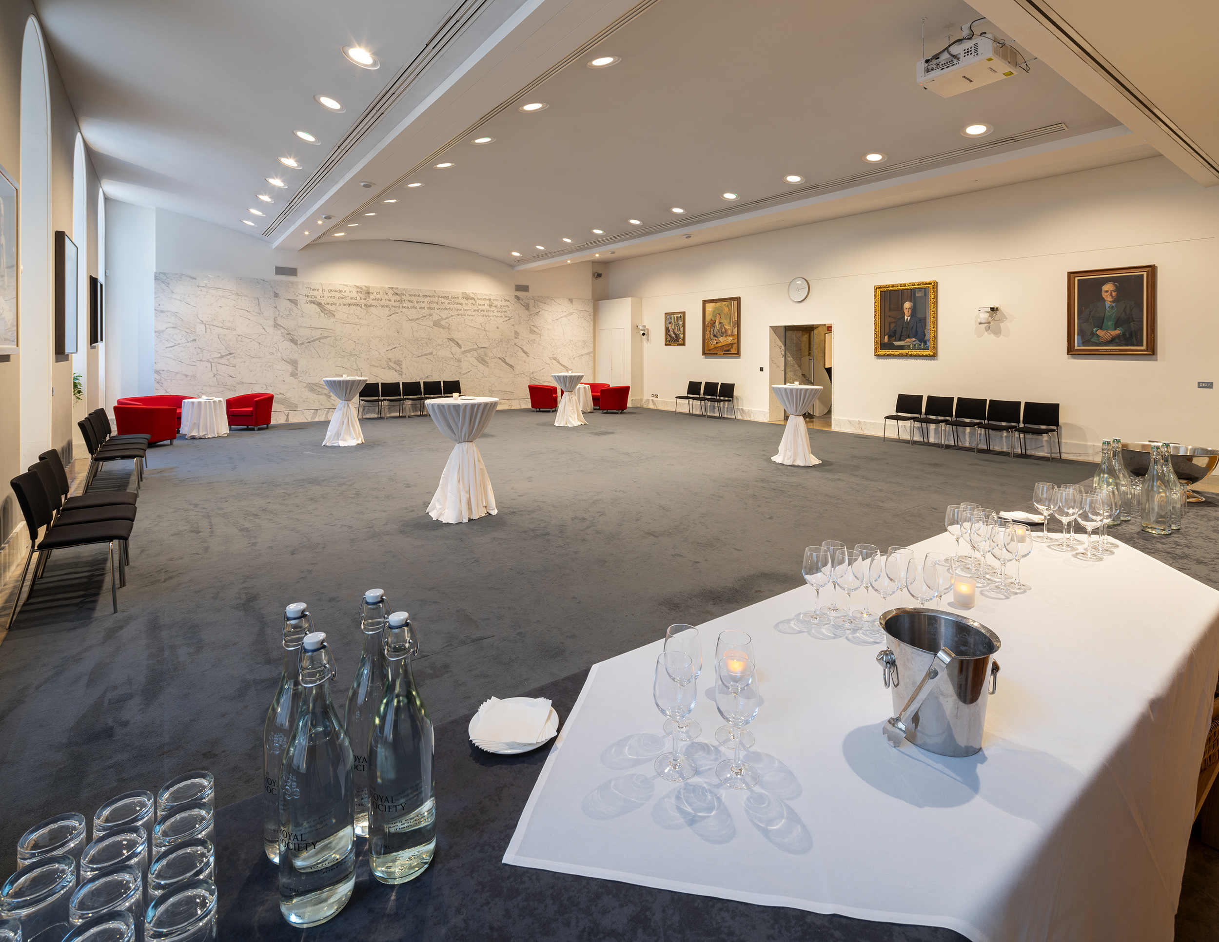 Elegant dining room at The Royal Society, perfect for networking receptions and gatherings.