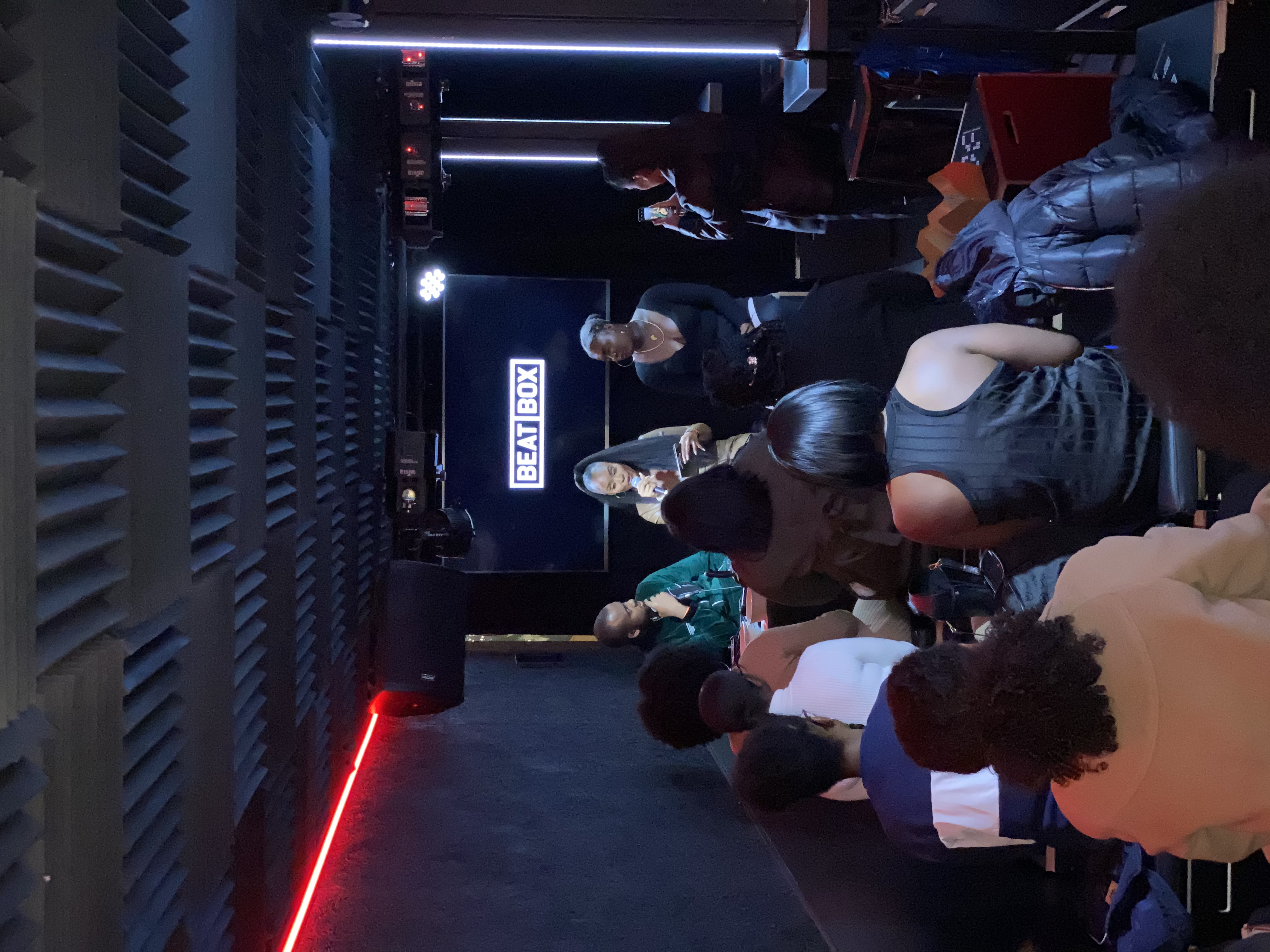 BeatBox at Boxpark Shoreditch: dynamic panel discussion with engaging speakers and audience.