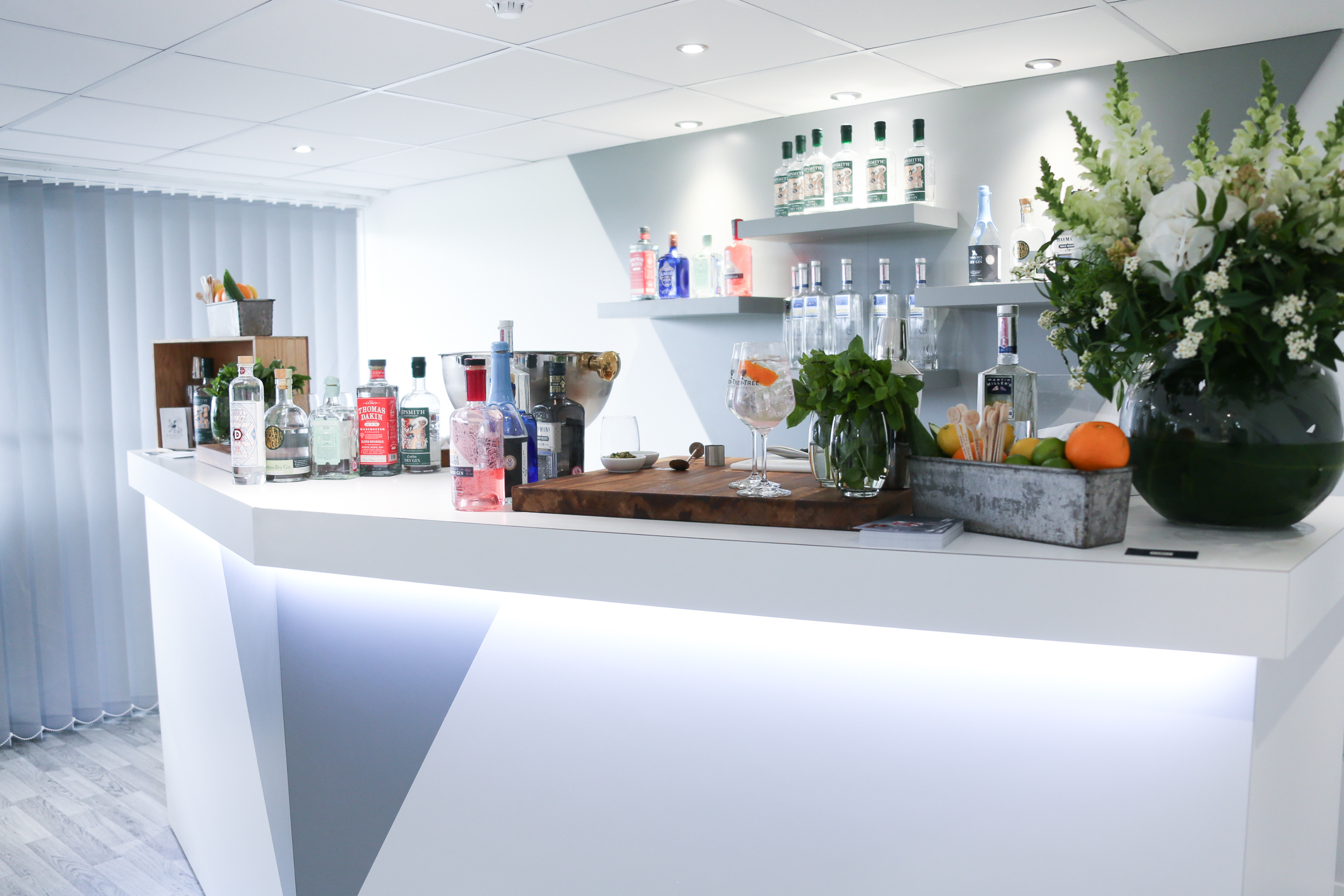 Sleek Gin Bar at Fulham FC, perfect for networking events and social gatherings.
