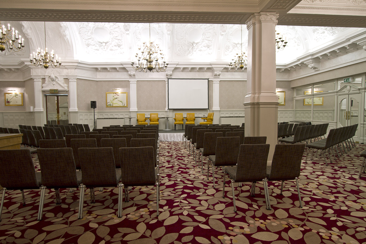 Cloisters meeting room at St Ermin’s Hotel, elegant decor for conferences and presentations.