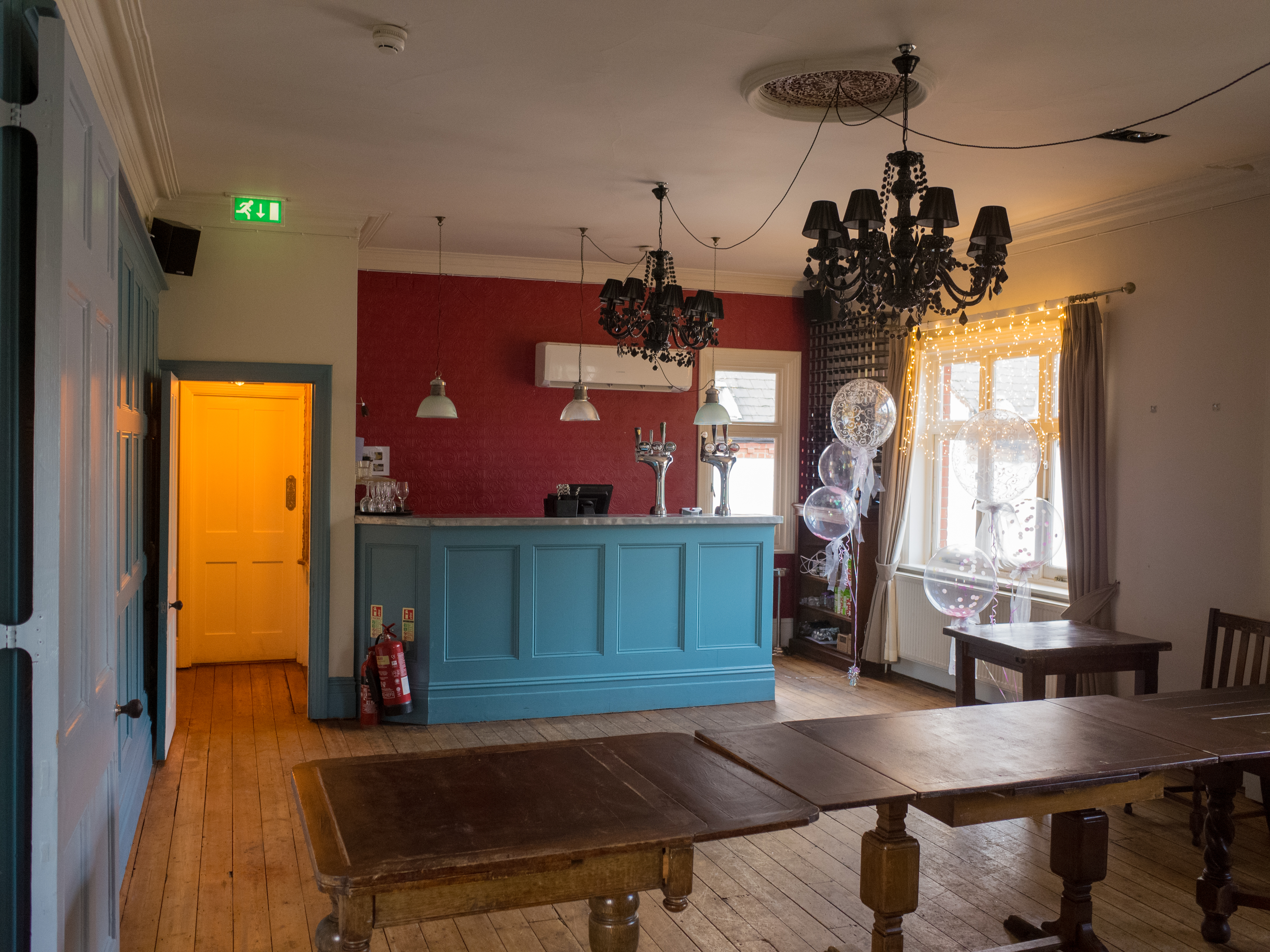 Function Room at Adam & Eve, rustic-modern design, ideal for events and gatherings.