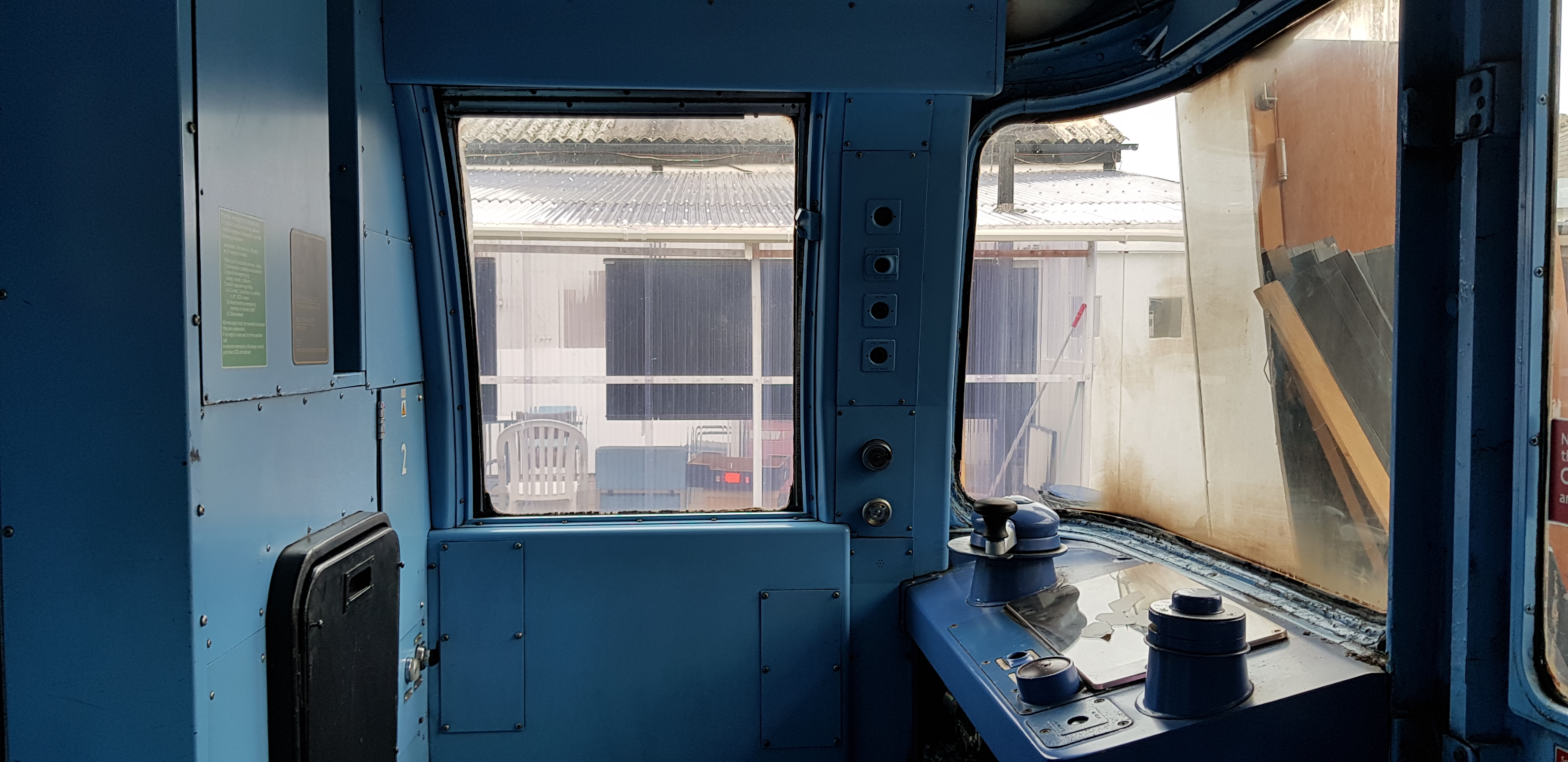 Victoria Line cab interior at Walthamstow Museum, unique venue for creative meetings.