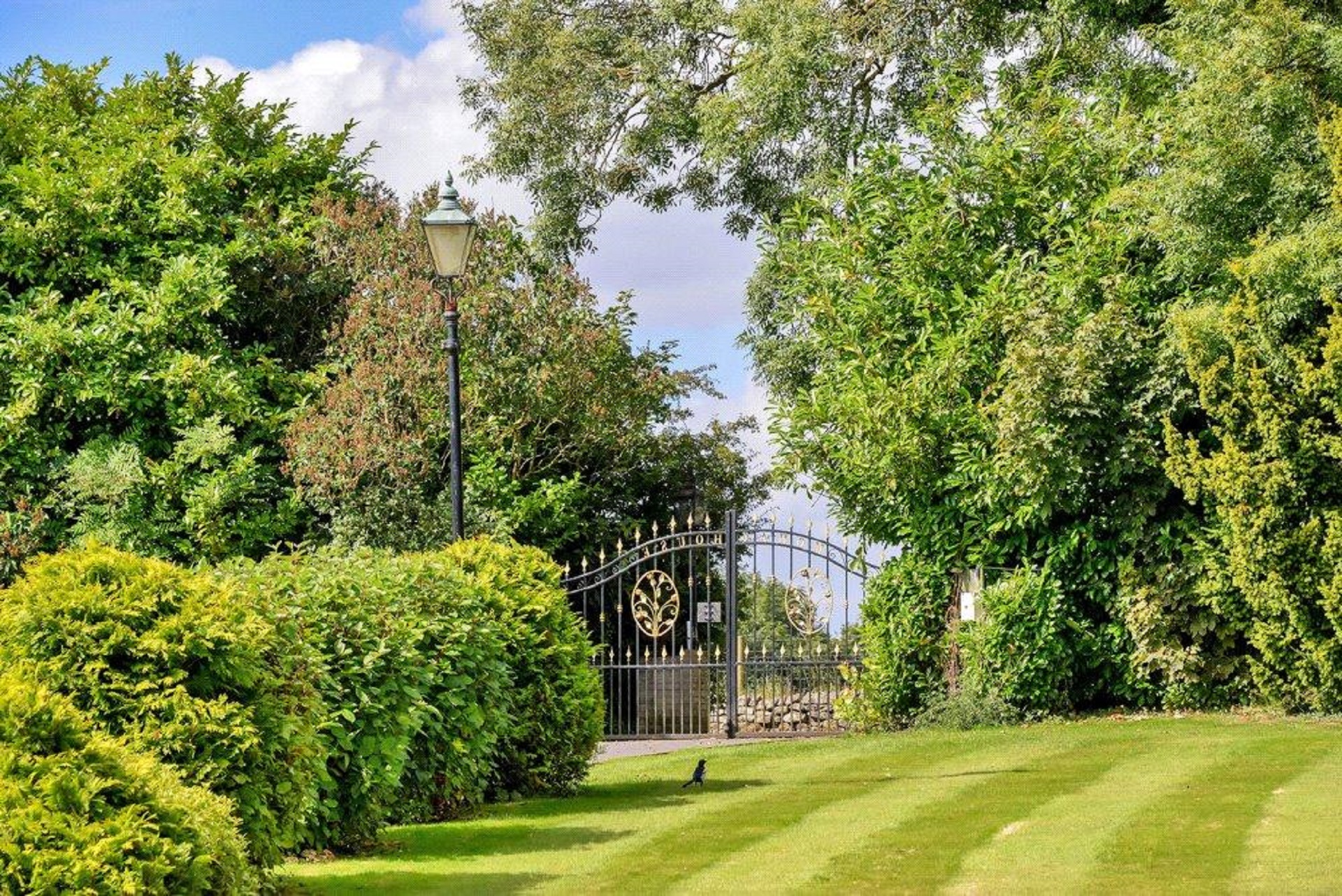 Whole Space entrance at Peak Manor, featuring lush greenery for upscale weddings and events.