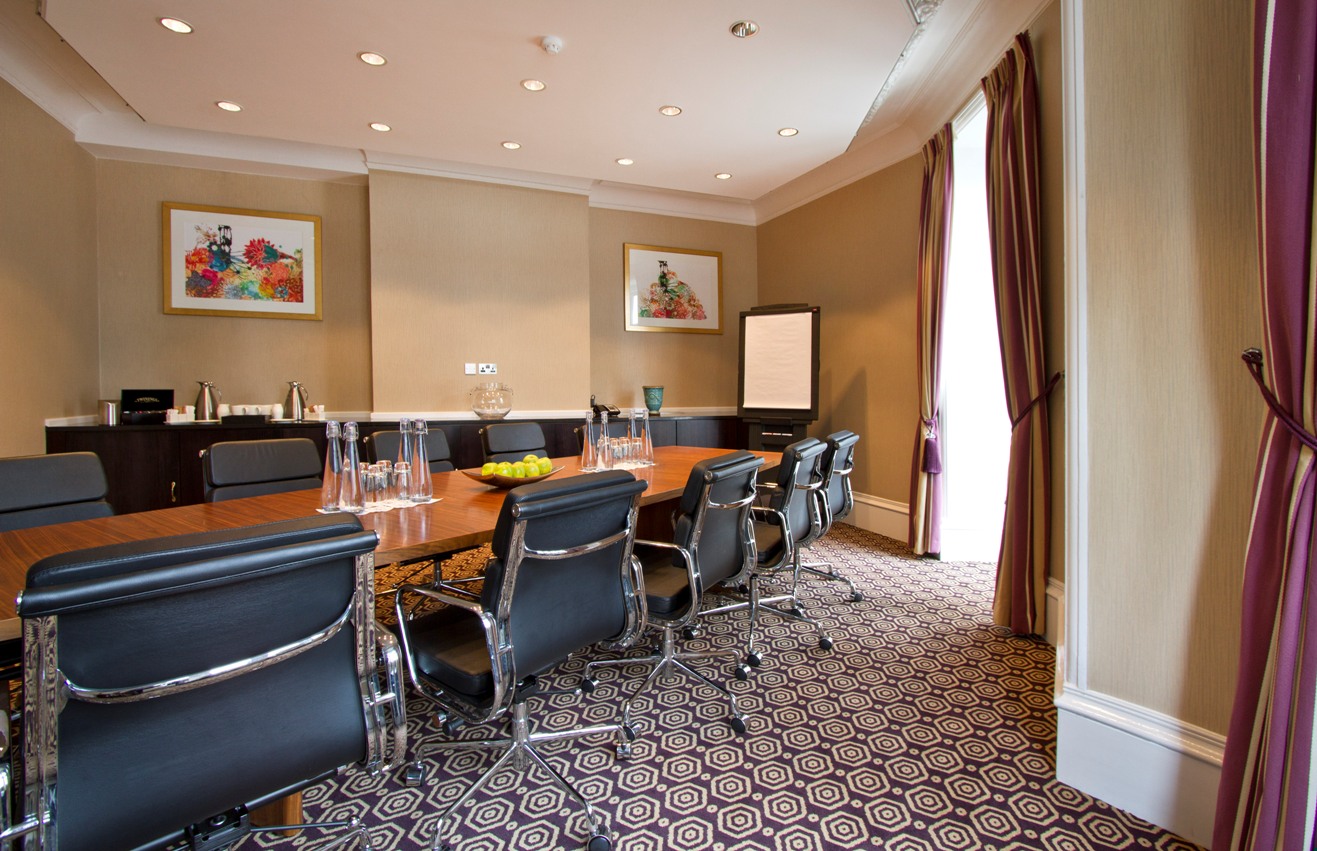 Regal Board Room at St Ermin’s Hotel, featuring a sleek conference table for meetings.