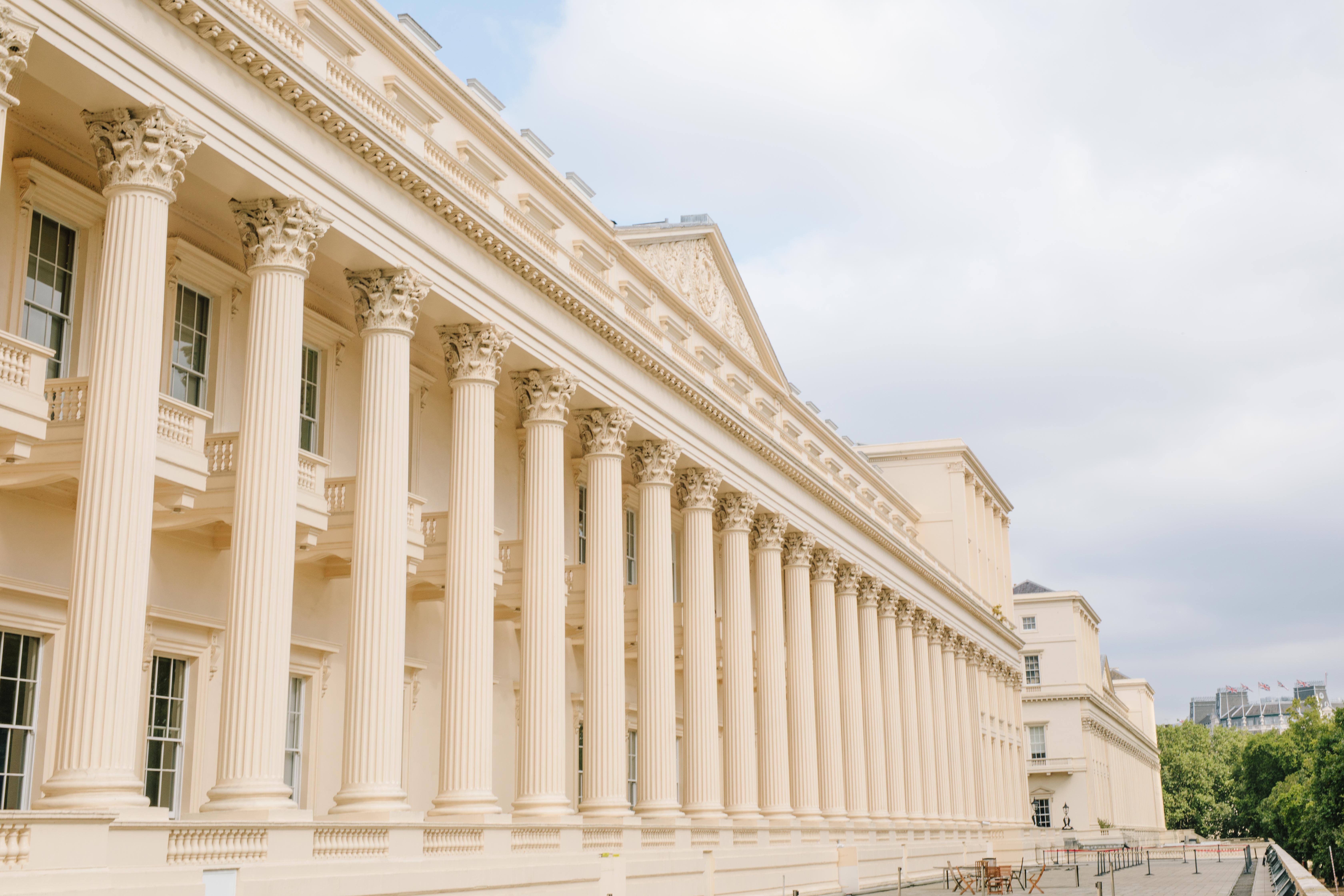 Elegant Prince Philip House with columns, perfect for upscale weddings and corporate events.