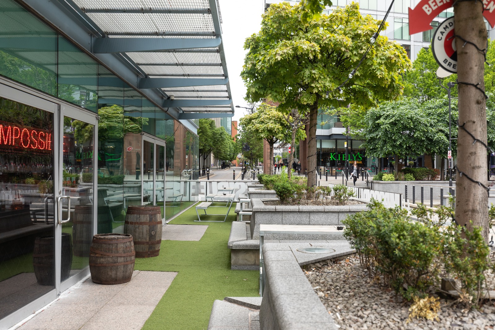 Vibrant outdoor space at Impossible Bar for casual meetings and events.