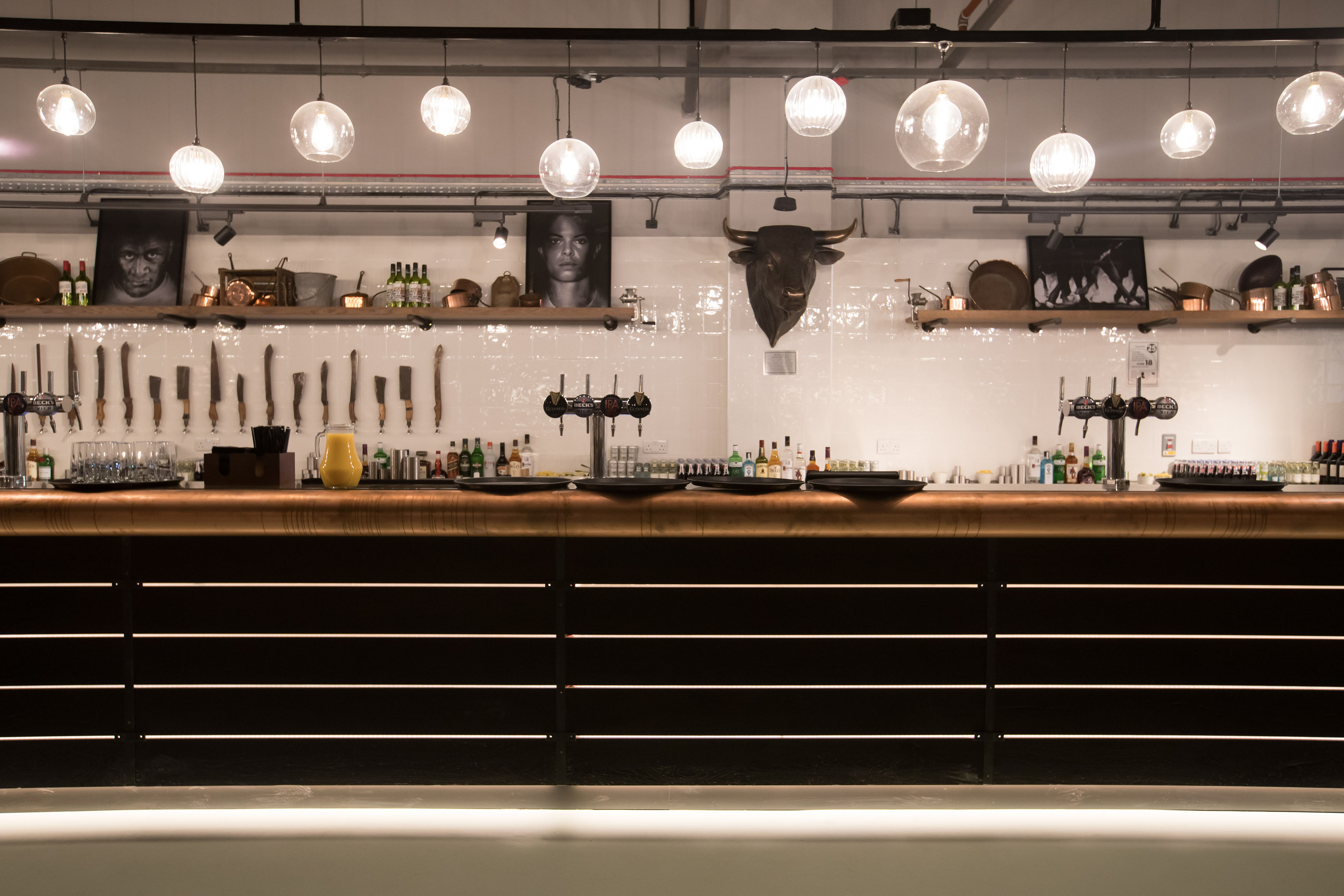 Stylish bar area at Allianz Stadium, Twickenham for networking events and cocktail receptions.