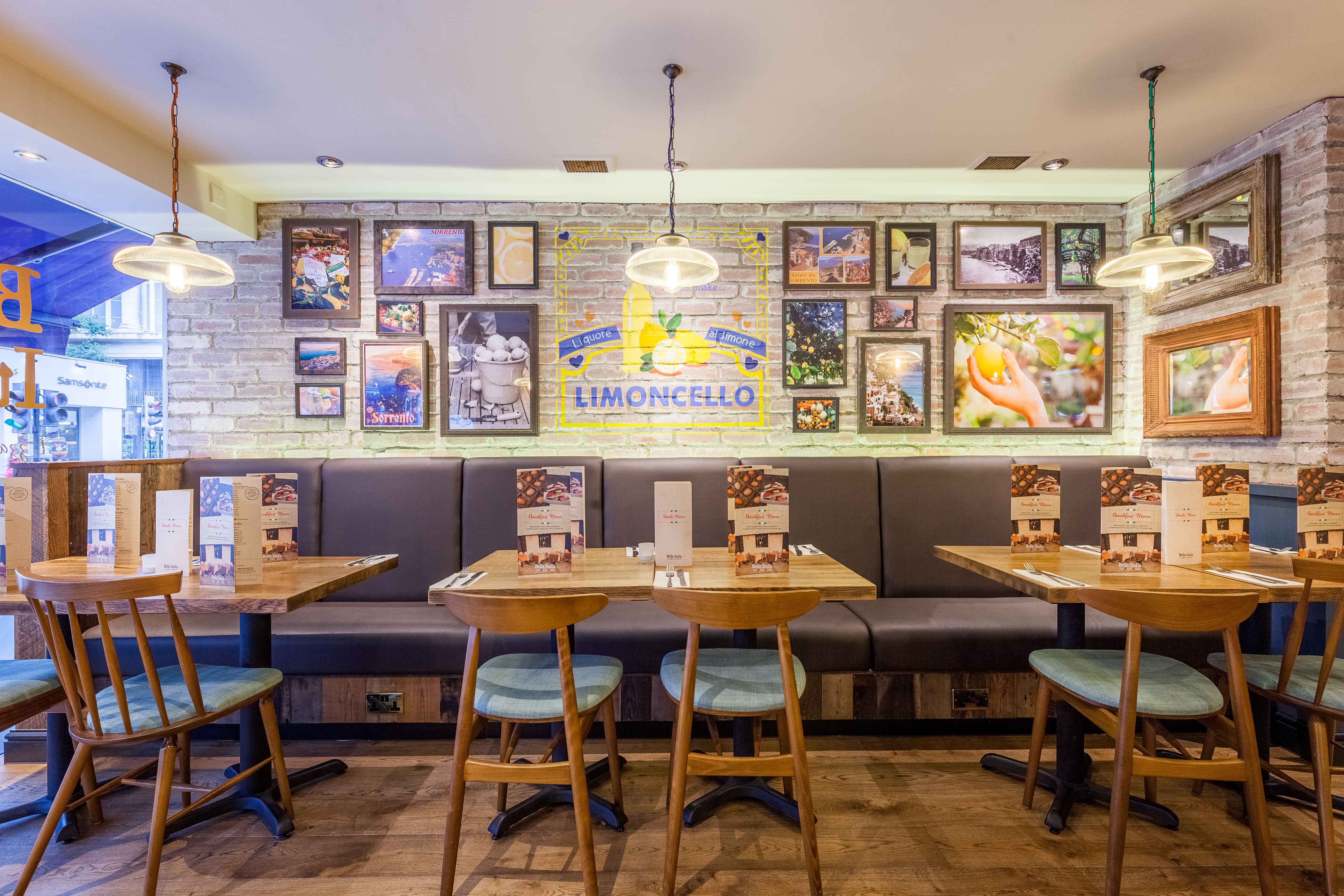 Cozy restaurant venue in Bella Italia, ideal for intimate gatherings and team lunches.