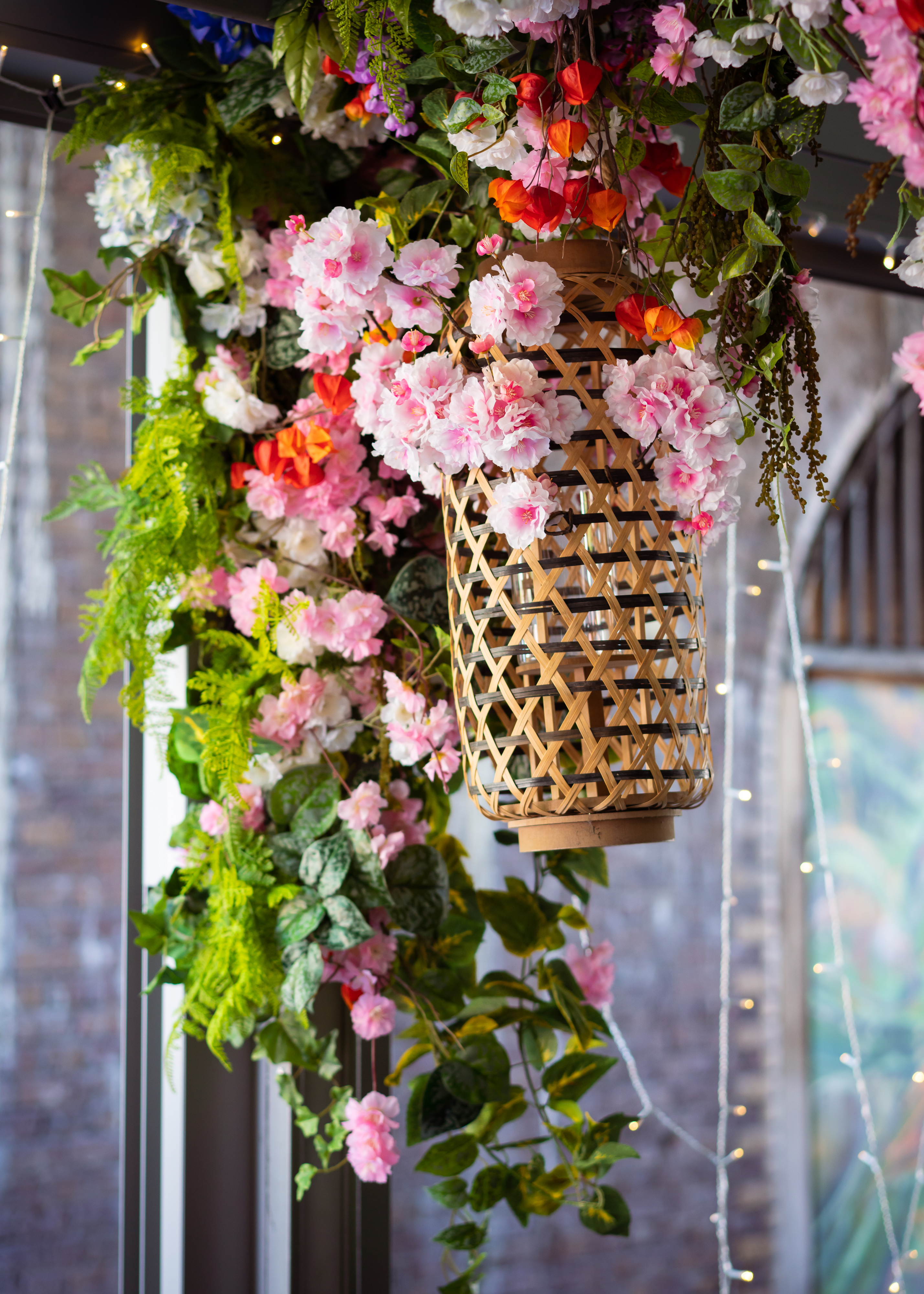 Cherry Blossom Private Terrace floral installation for weddings and upscale events.